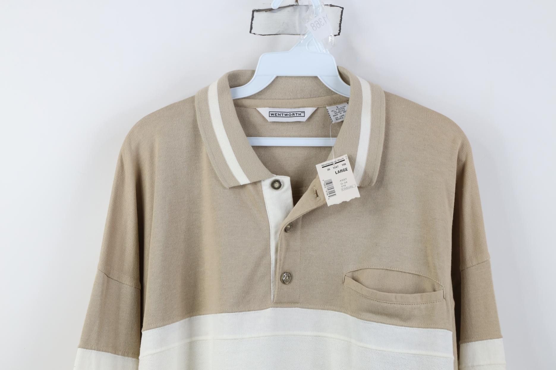 Vintage Deadstock Vintage 90s Streetwear Block Knit Long Sleeve Polo Size US L / EU 52-54 / 3 - 2 Thumbnail