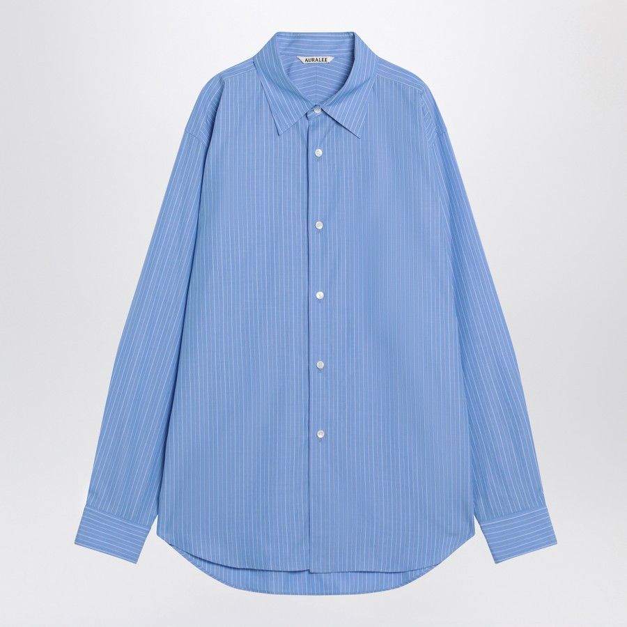 Auralee o1d2blof0725 Striped Cotton Shirt in Blue Size US XL / EU 56 / 4 - 1 Thumbnail