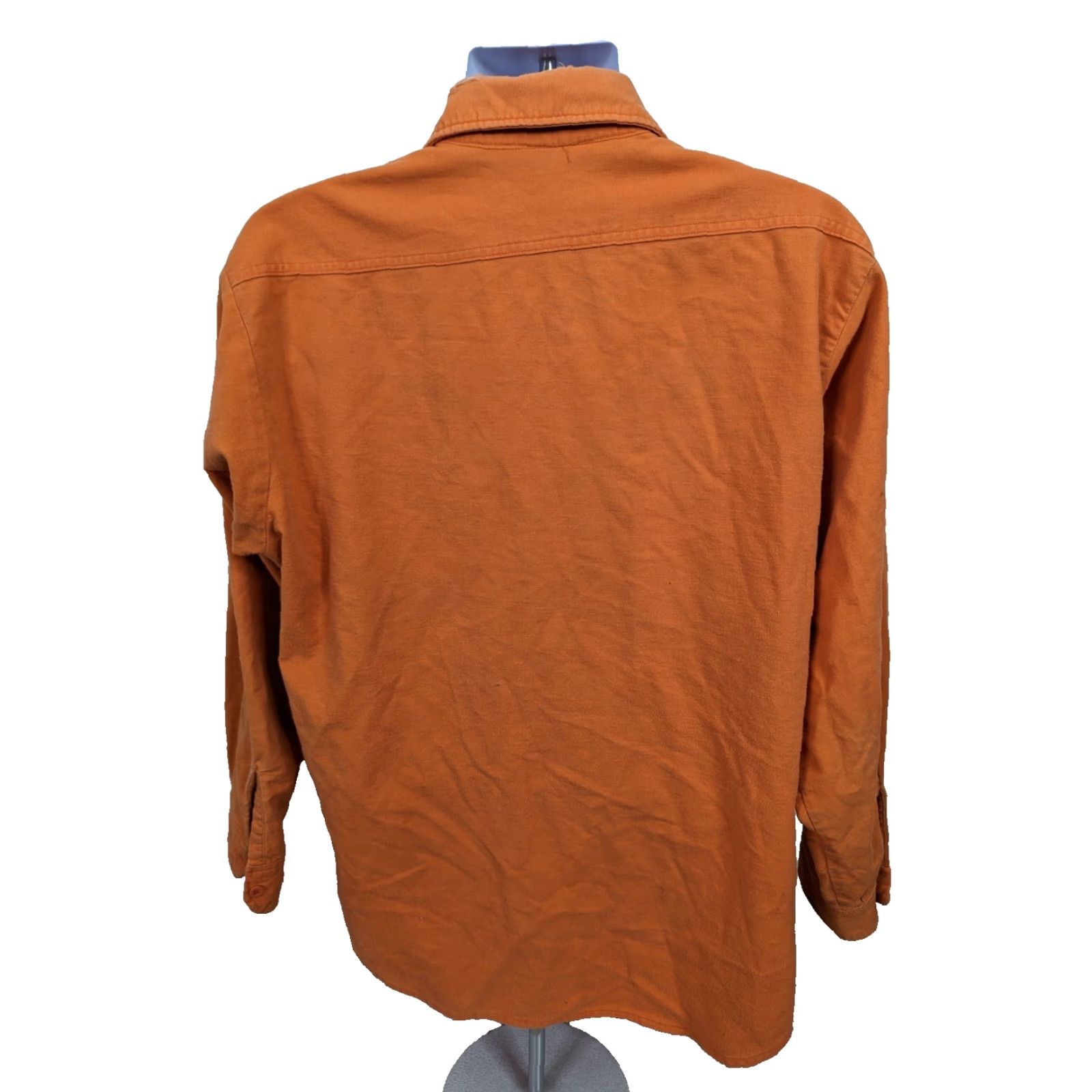 CLOT VINTAGE Prentiss Orange Chamois Cloth Flannel Shirt XL Mens Cotton Size US XL / EU 56 / 4 - 3 Thumbnail