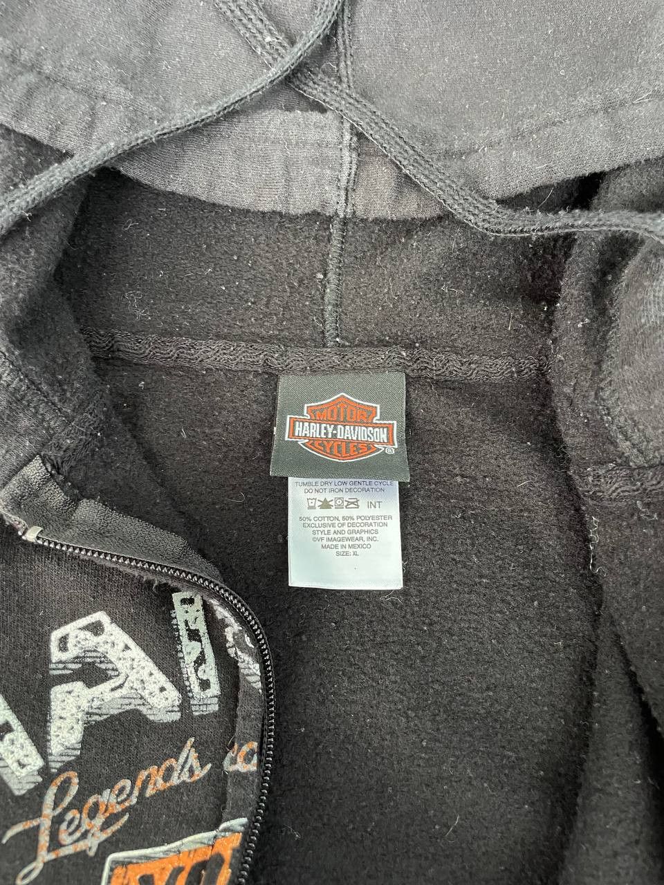 Harley Davidson × Vintage Harley Davidson Y2K Vintage Big Logo Zip Hoodie Size US XL / EU 56 / 4 - 4 Thumbnail