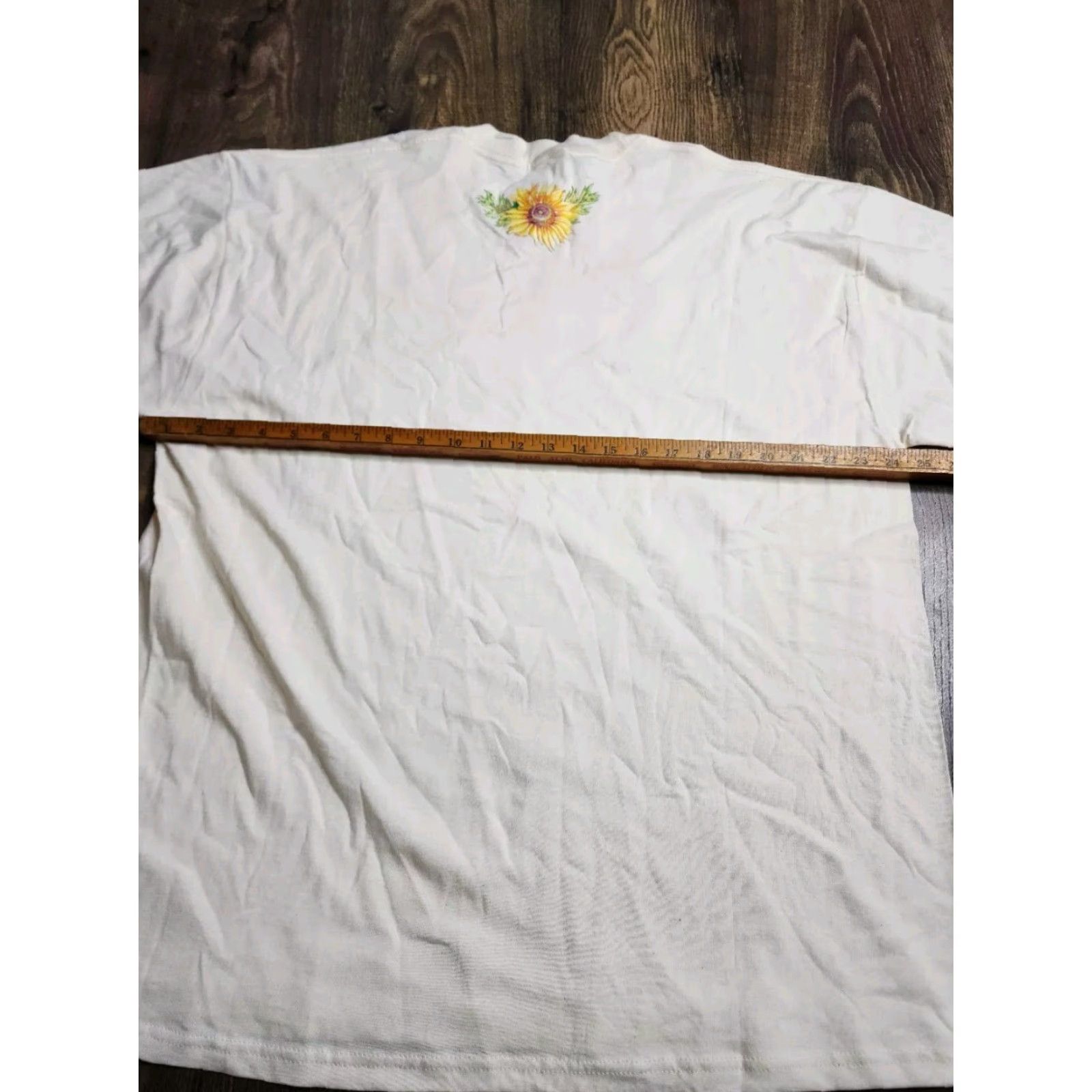 Jerzees VINTAGE 90s Sunflower Floral Glitter T Shirt Beige XL Unisex Adults Jerzees Crew Neck Short Sleeve 100% Cotton Blend Mens Womens Adults Size US XL / EU 56 / 4 - 3 Thumbnail