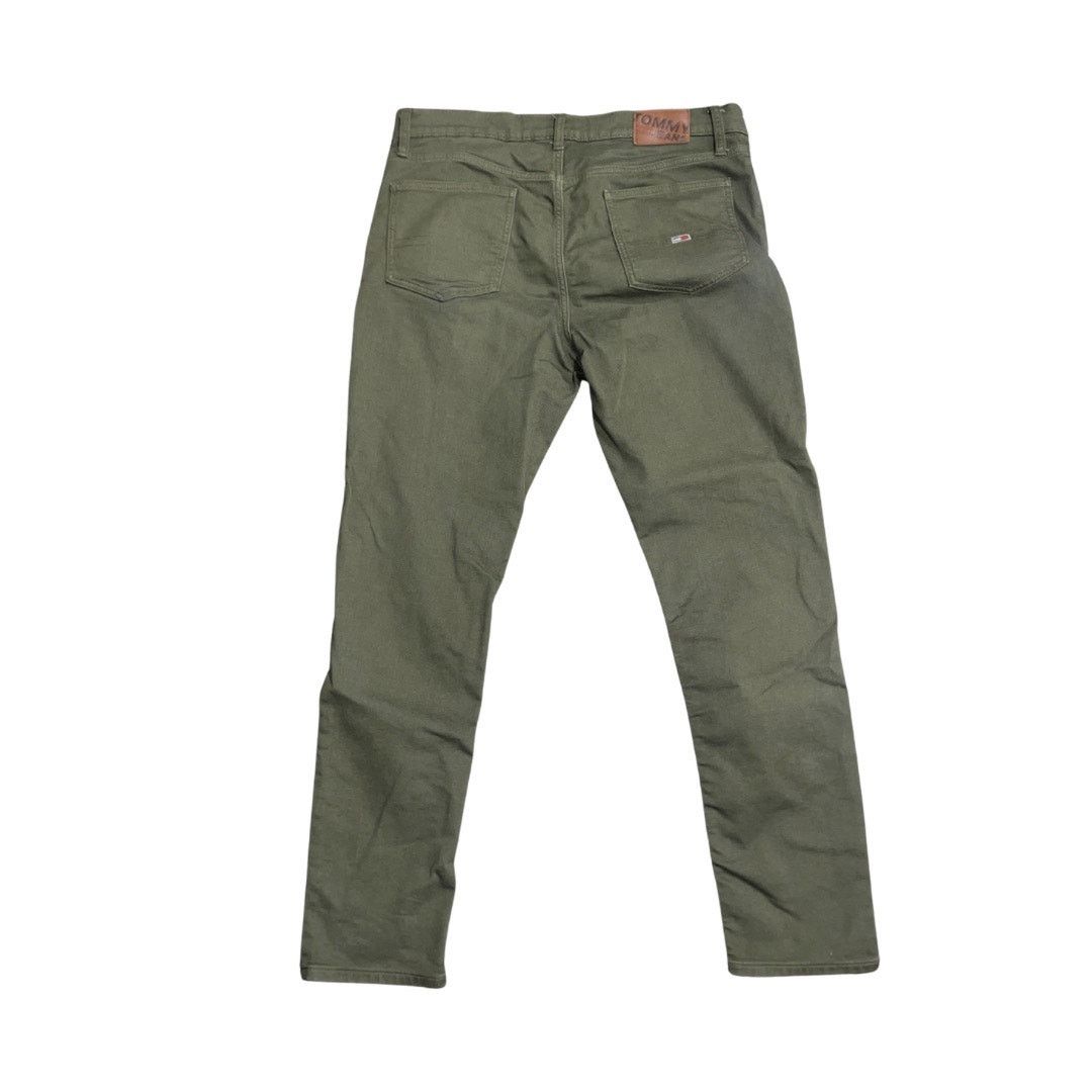 Tommy Hilfiger Jeans Chino Denim Green Slim Fit Pants 36x32 Streetwear Chic Size US 36 / EU 52 - 2 Thumbnail