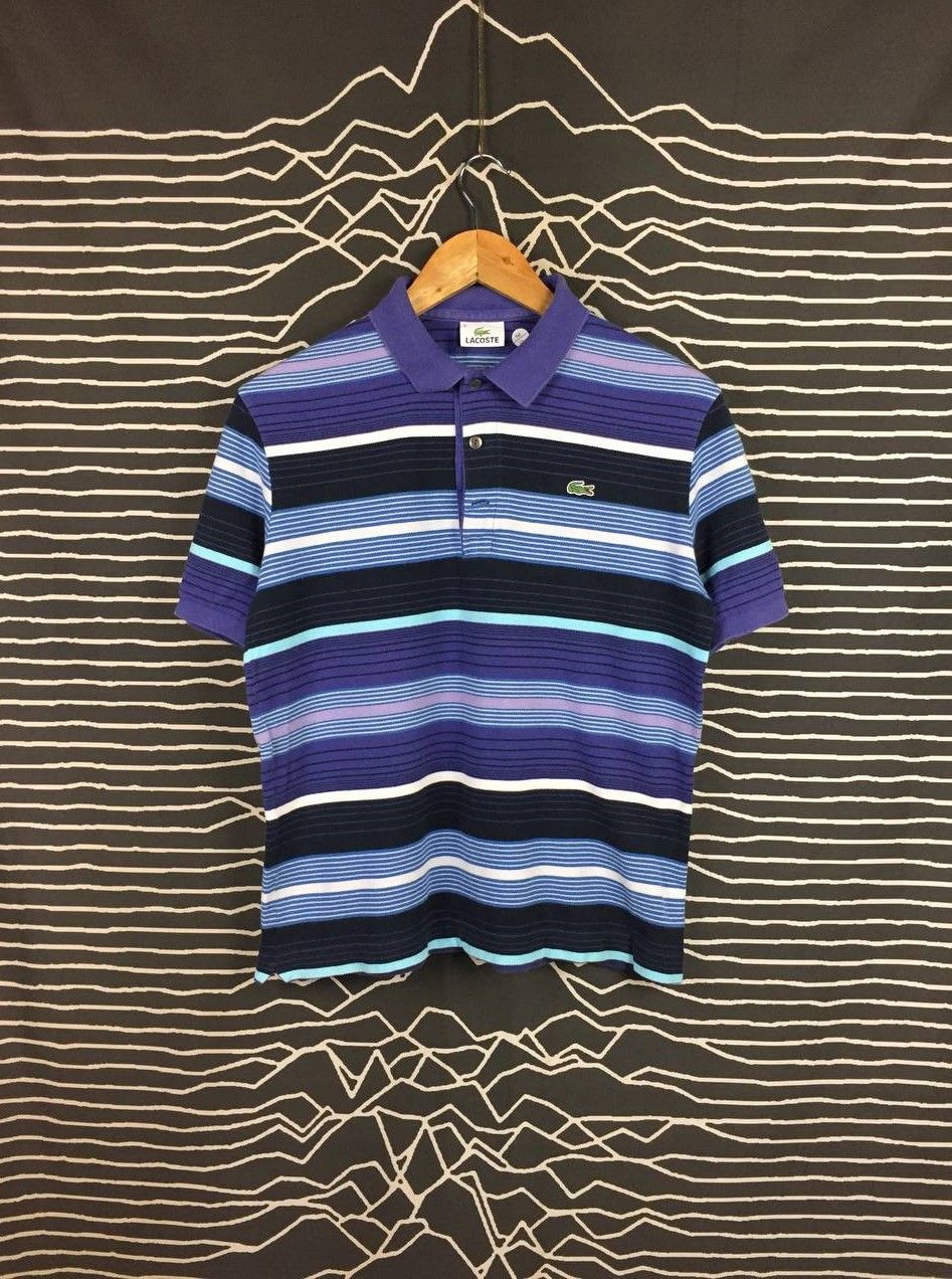 Lacoste Vtg Lacoste Made In Japan Embroidered Logo Striped Polo Tee Size US M / EU 48-50 / 2 - 2 Thumbnail
