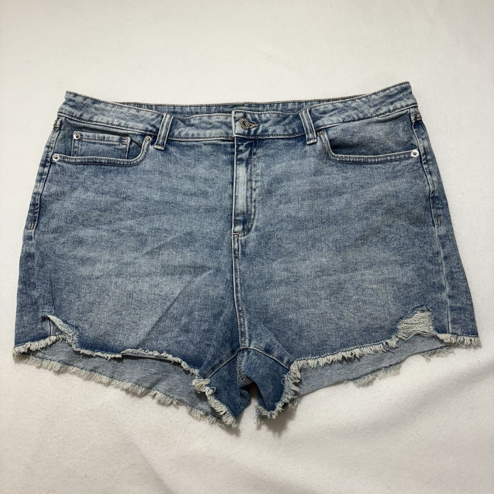 Other INC Denim 18 High Rise Jean Shorts 3” Inseam Frayed Ripped Size 40" / US 18 - 1 Thumbnail