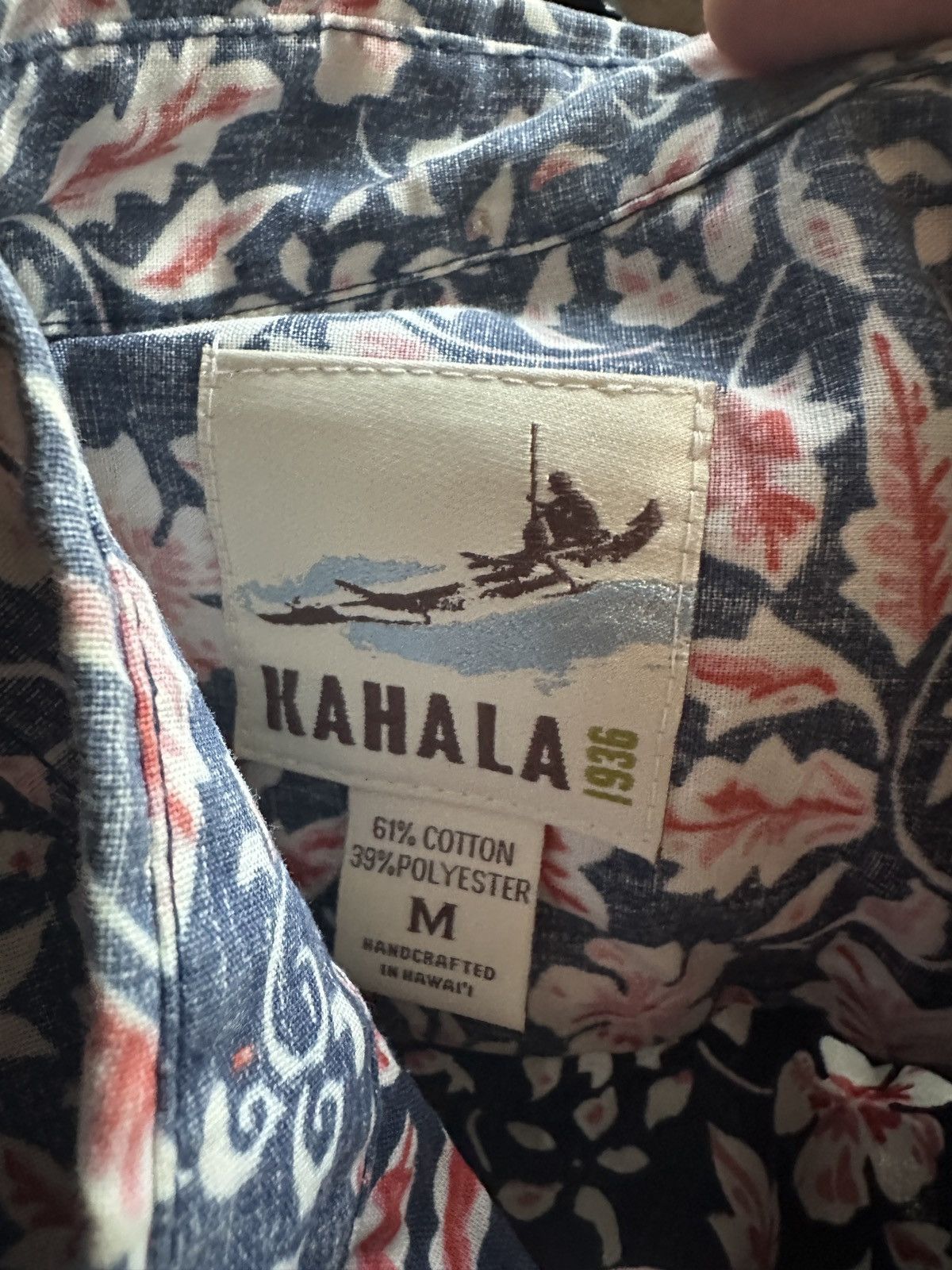 Other PreOwned Kahala Hawaiian Print Blue/Red 3/4 Button Men's M Size US M / EU 48-50 / 2 - 4 Thumbnail