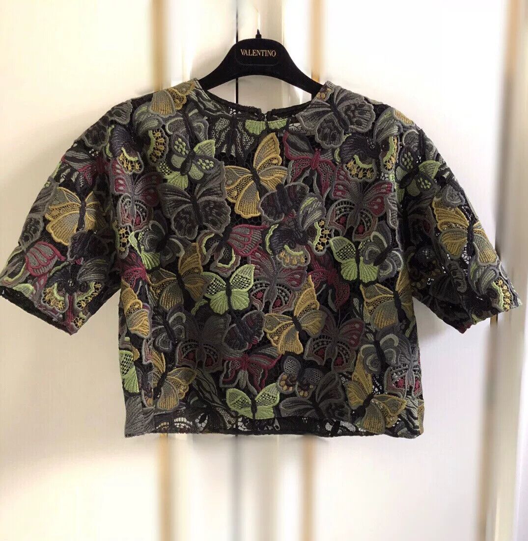 Valentino Valentino Butterfly Lace Short Sleeve Top Size US M / EU 48-50 / 2 - 1 Thumbnail