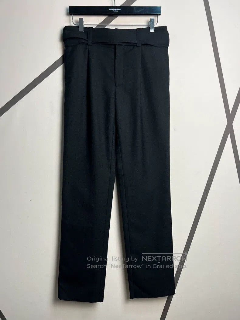 Saint Laurent Paris Saint Laurent Paris Black Double Belted Wool Straight Trou Size US 28 / EU 44 - 1 Thumbnail