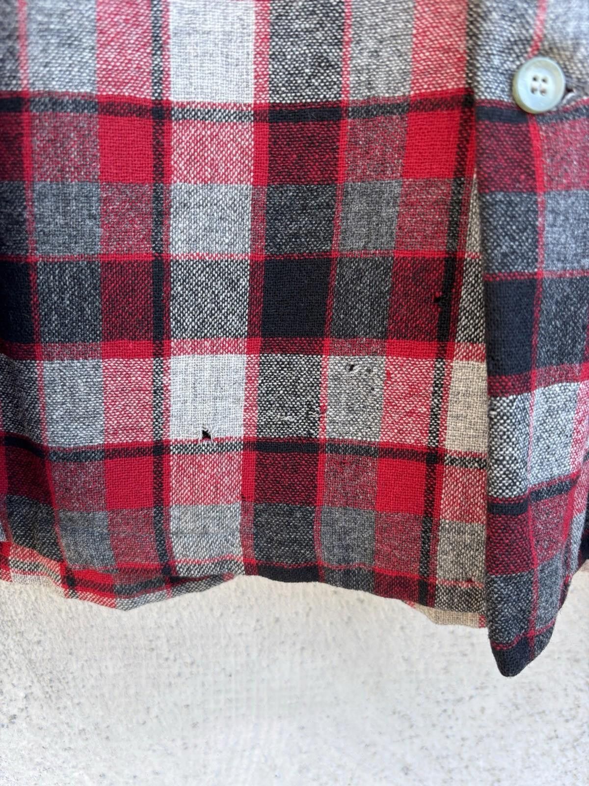 Pendleton × Vintage Vintage 1960s Pendleton Wool Board Shirt Mens M Shadow Plaid Size US M / EU 48-50 / 2 - 8 Thumbnail