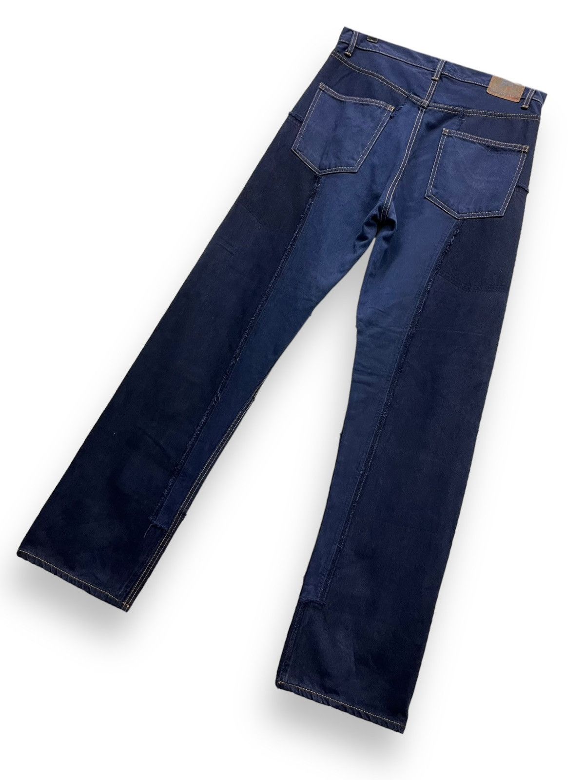 Japanese Brand 🔥FYE🔥PUNAH Frayed Patcwork Dark Blue Denim Made In Japan Size US 32 / EU 48 - 7 Thumbnail