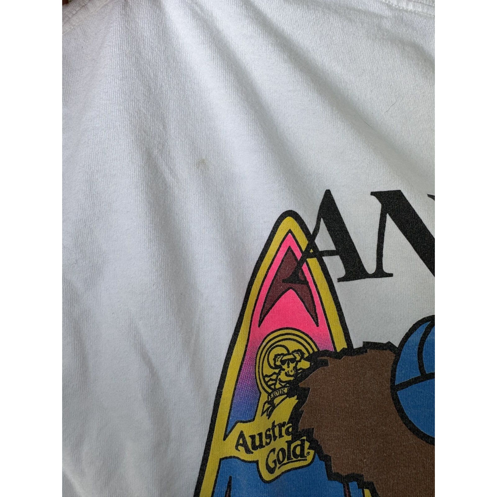 Fruit Of The Loom vtg 90s AUSSIE GOLD TANNING LOTION DOUBLE-SIDED T-Shirt 90s Size US L / EU 52-54 / 3 - 6 Thumbnail