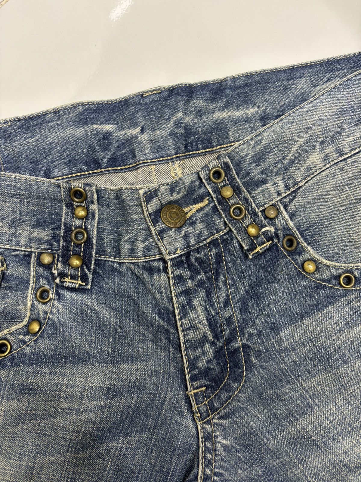 Tornado Mart Tornado Mart Pierced Lace Flared Jeans Distressed Denim Size 32" / US 10 / IT 46 - 12 Thumbnail