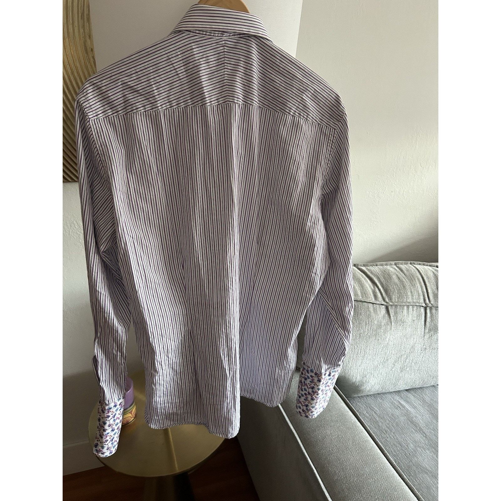 Ted Baker Ted Baker London Stripped Floral Extended-Cuff Shirt 16 1/2 Size US M / EU 48-50 / 2 - 6 Thumbnail