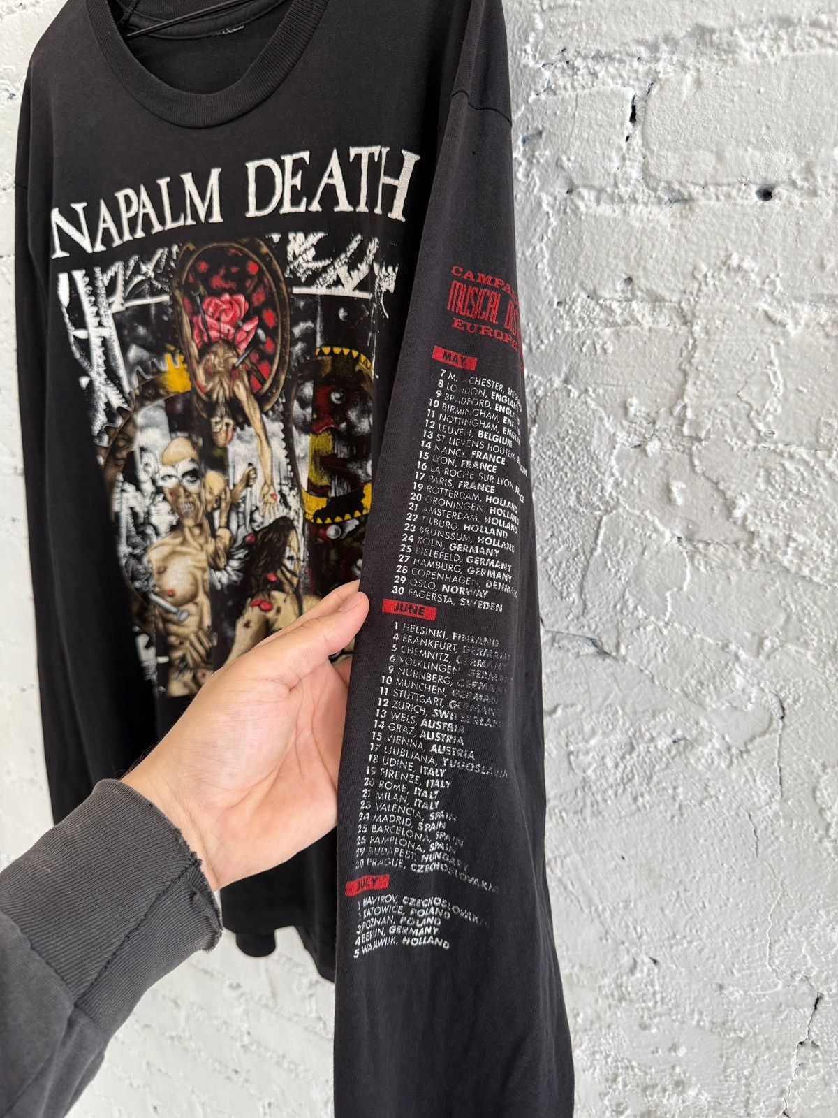 Vintage 1992 NAPALM DEATH ‘CAMPAIGN FOR MUSICAL DESTRUCTION’ L/S TEE Size US XL / EU 56 / 4 - 3 Thumbnail