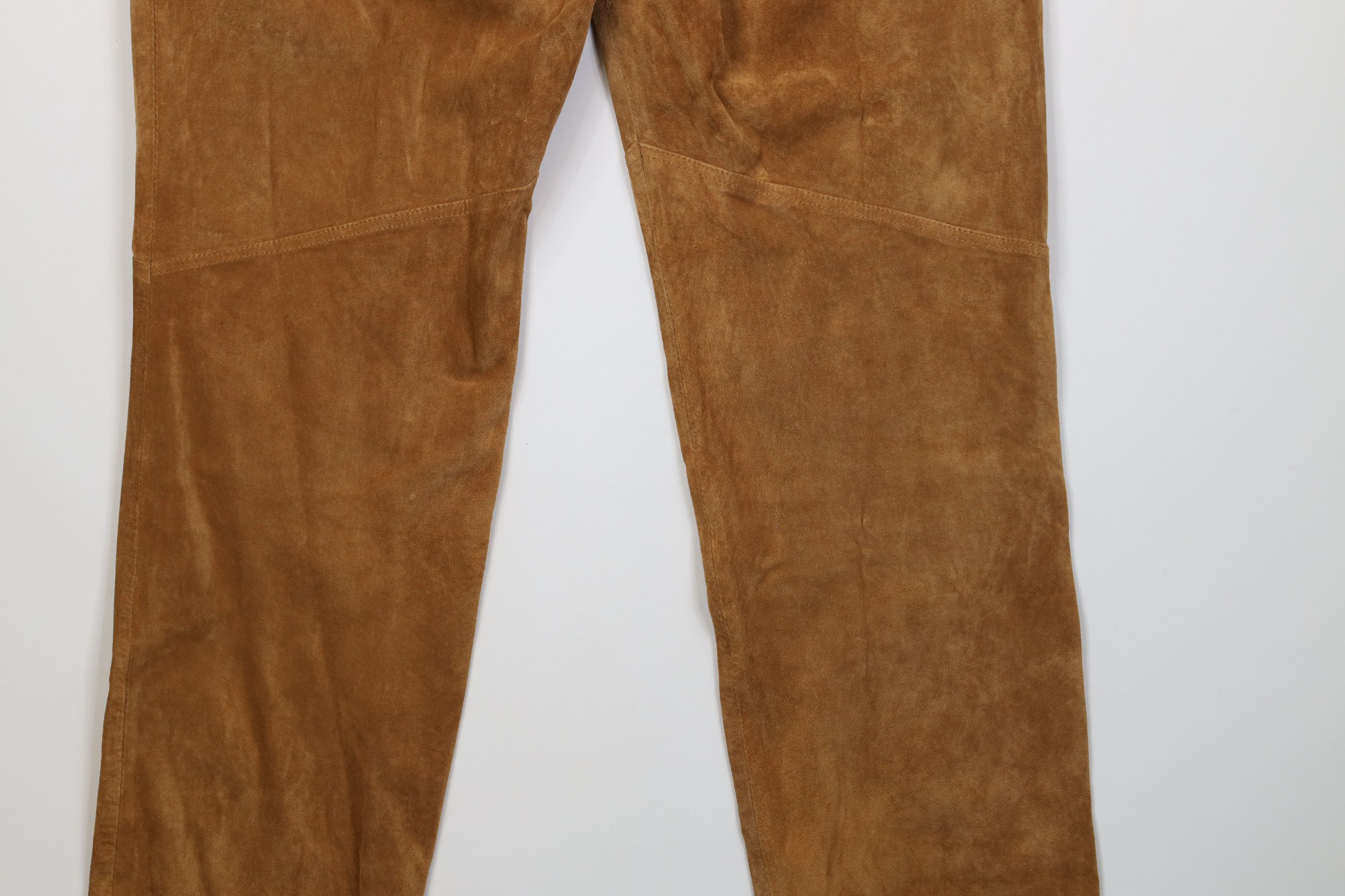 Vintage Vintage 90s Y2K Babydoll Streetwear Leather Pants Brown Size 34" / US 12 / IT 48 - 13 Thumbnail