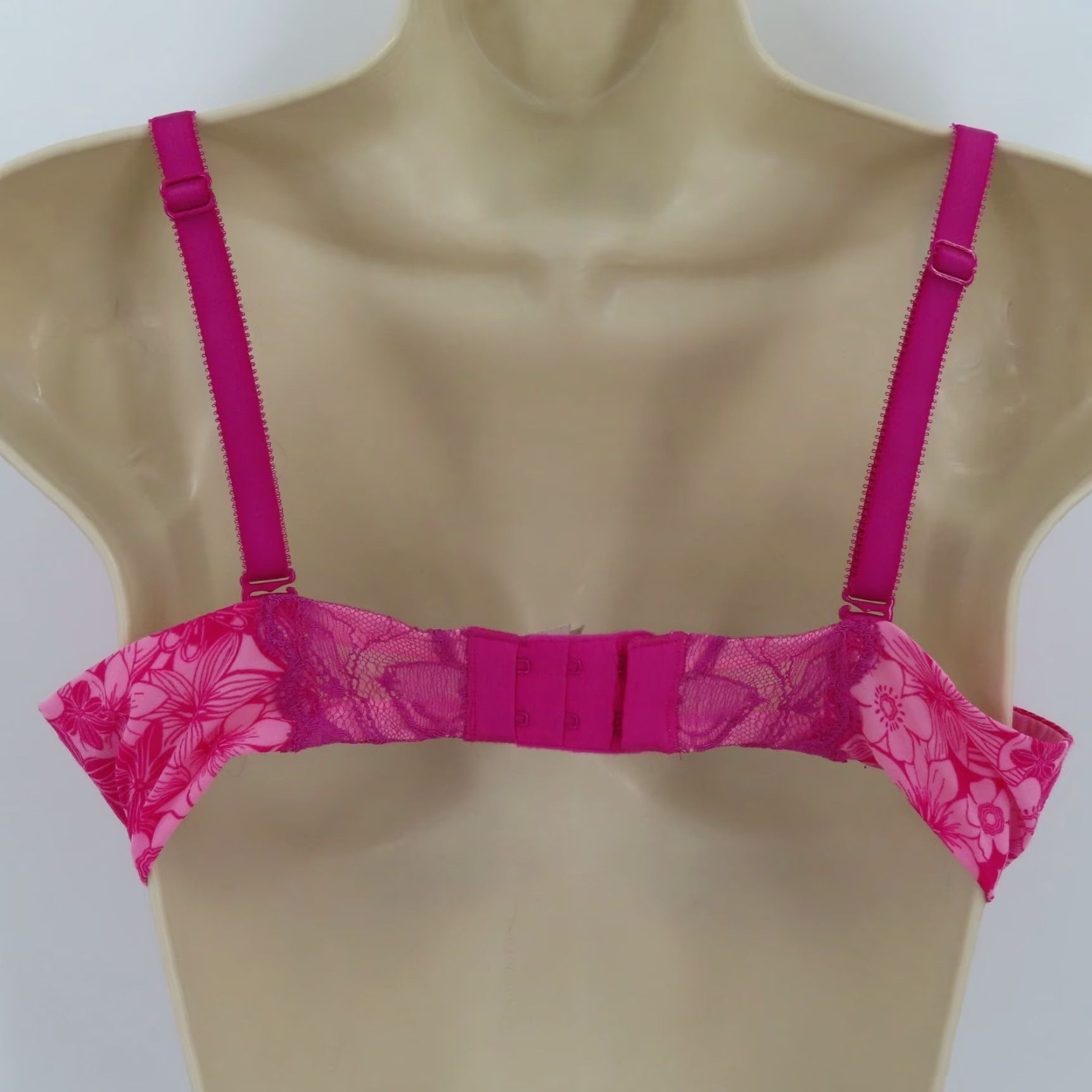 Victoria's Secret Victoria's Secret Balconet Bra 36C Pink Floral Lace Padded Underwire Bow Womens Size ONE SIZE - 6 Thumbnail