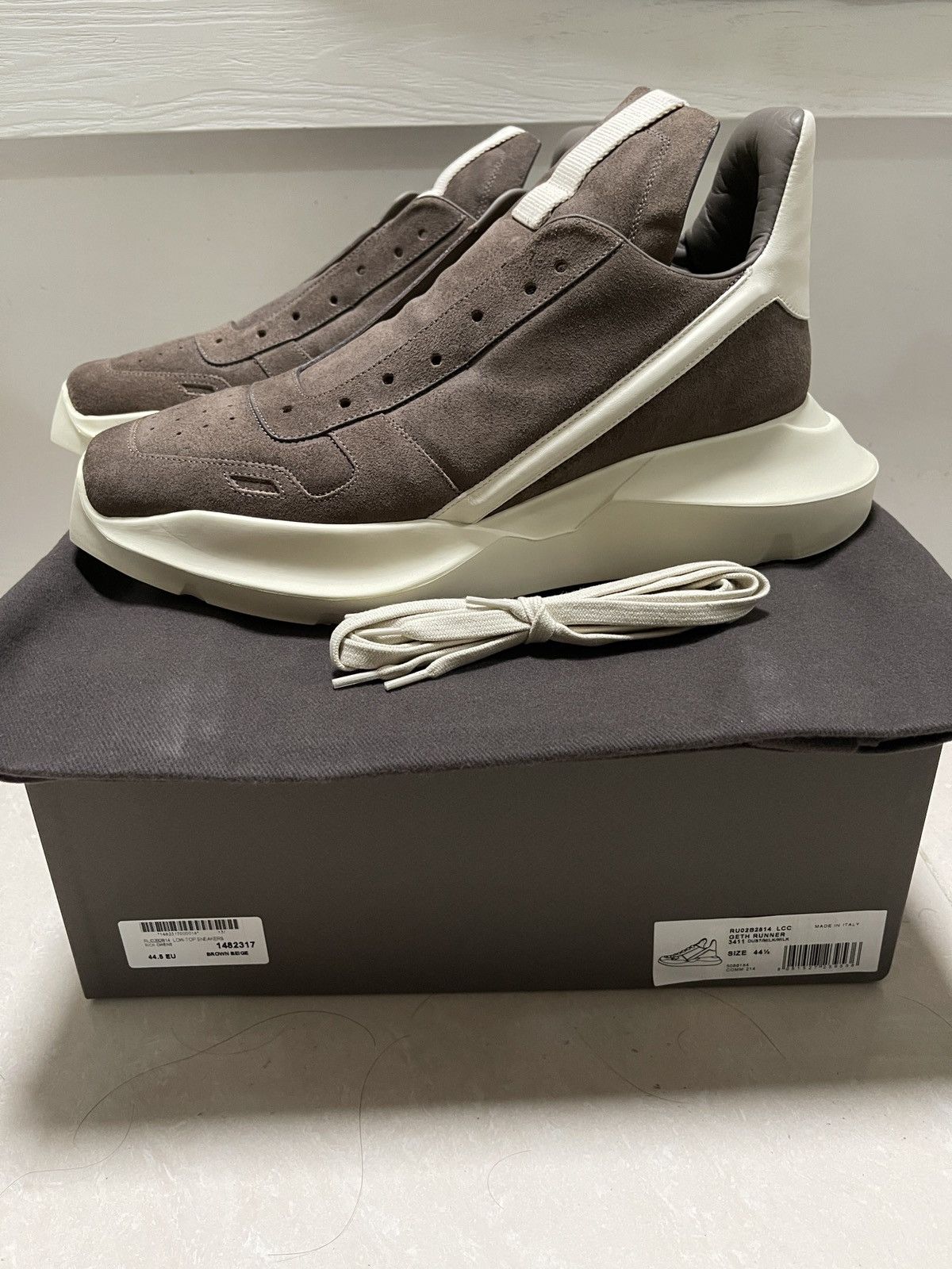 Rick Owens Rick Owens Dust Milk Leather Geth Runner Size 44.5
