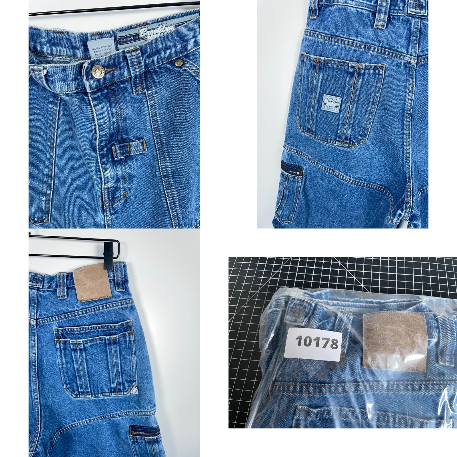 Vintage VINTAGE Brooklyn Xpress Cargo Denim Shorts Men 30 x 12 Blue Baggy Fit High Rise Streetwear 2000s Hip Hop Mens Shorts Size US 30 / EU 46 - 9 Thumbnail