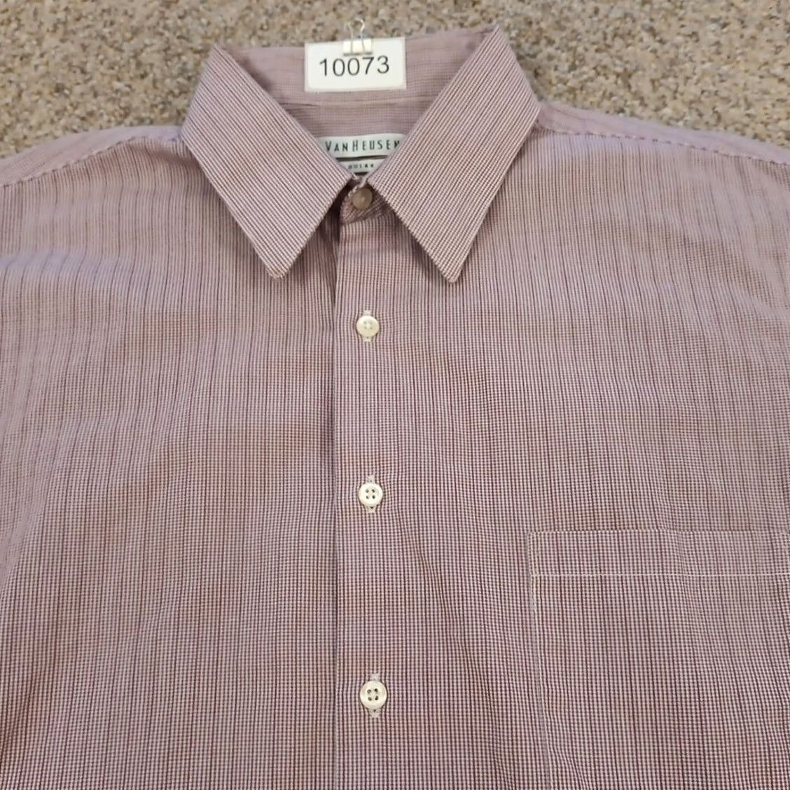 Van Heusen Van Heusen Shirt Mens Size 16 Purple Plaid Long Sleeve Button Up Cotton Blend - Vintage - Size US L / EU 52-54 / 3 - 2 Thumbnail