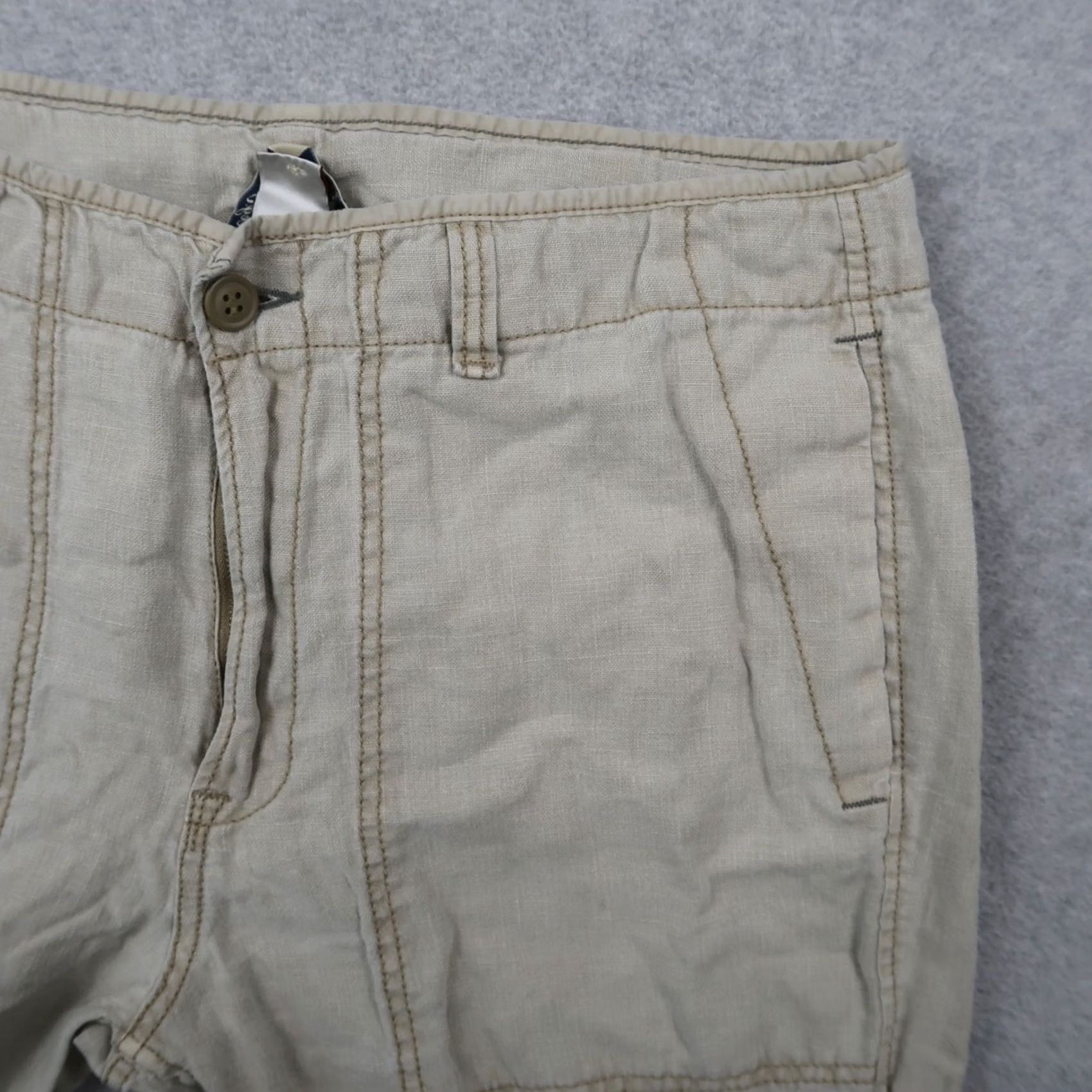Lucky Brand Lucky Brand Pants Mens 34x30.5 Beige Linen Chino Straight Leg Drawstring Casual Size US 34 / EU 50 - 4 Thumbnail