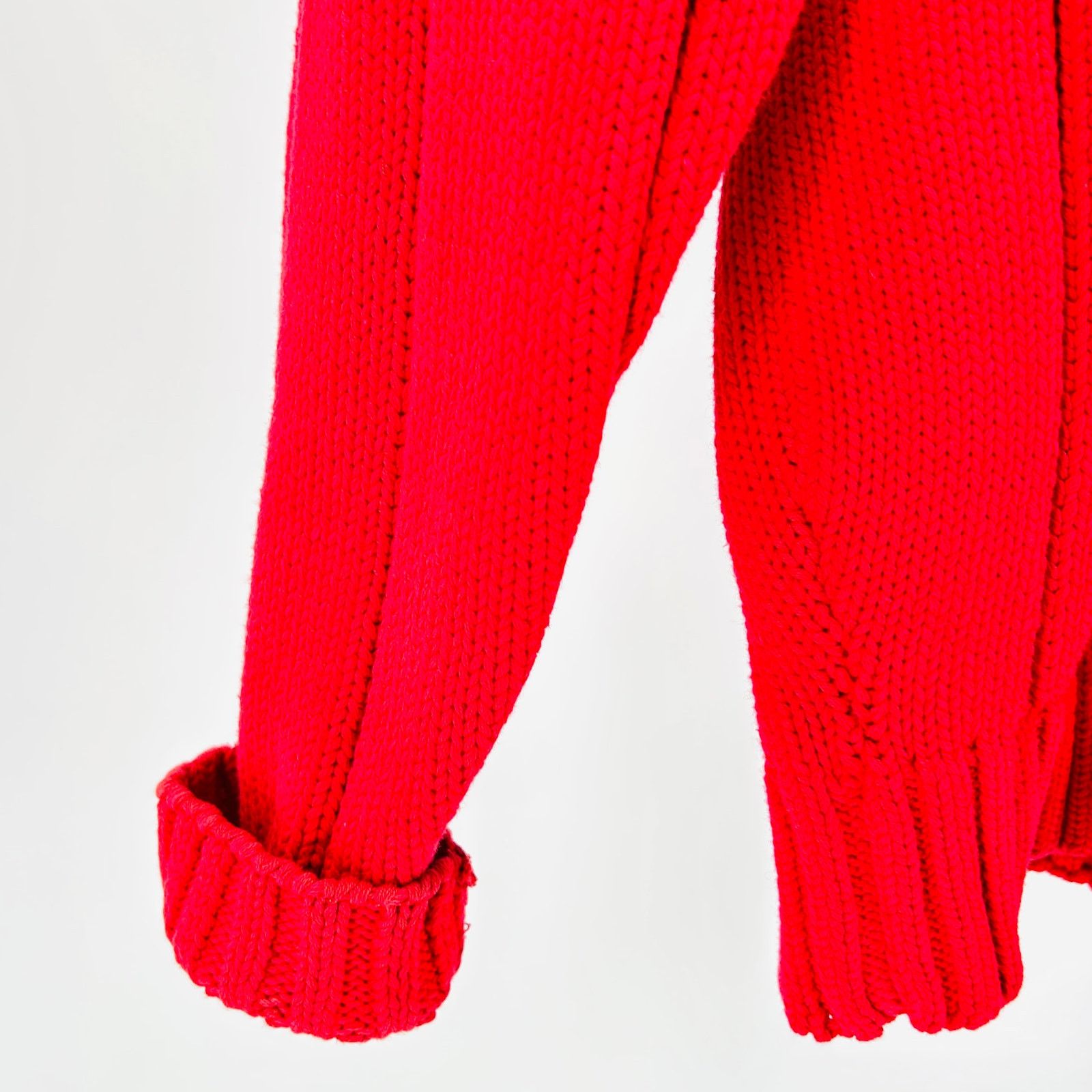 Gap Vintage 90s Red Cotton Shaker Knit Crewneck Sweater Size US M / EU 48-50 / 2 - 4 Thumbnail