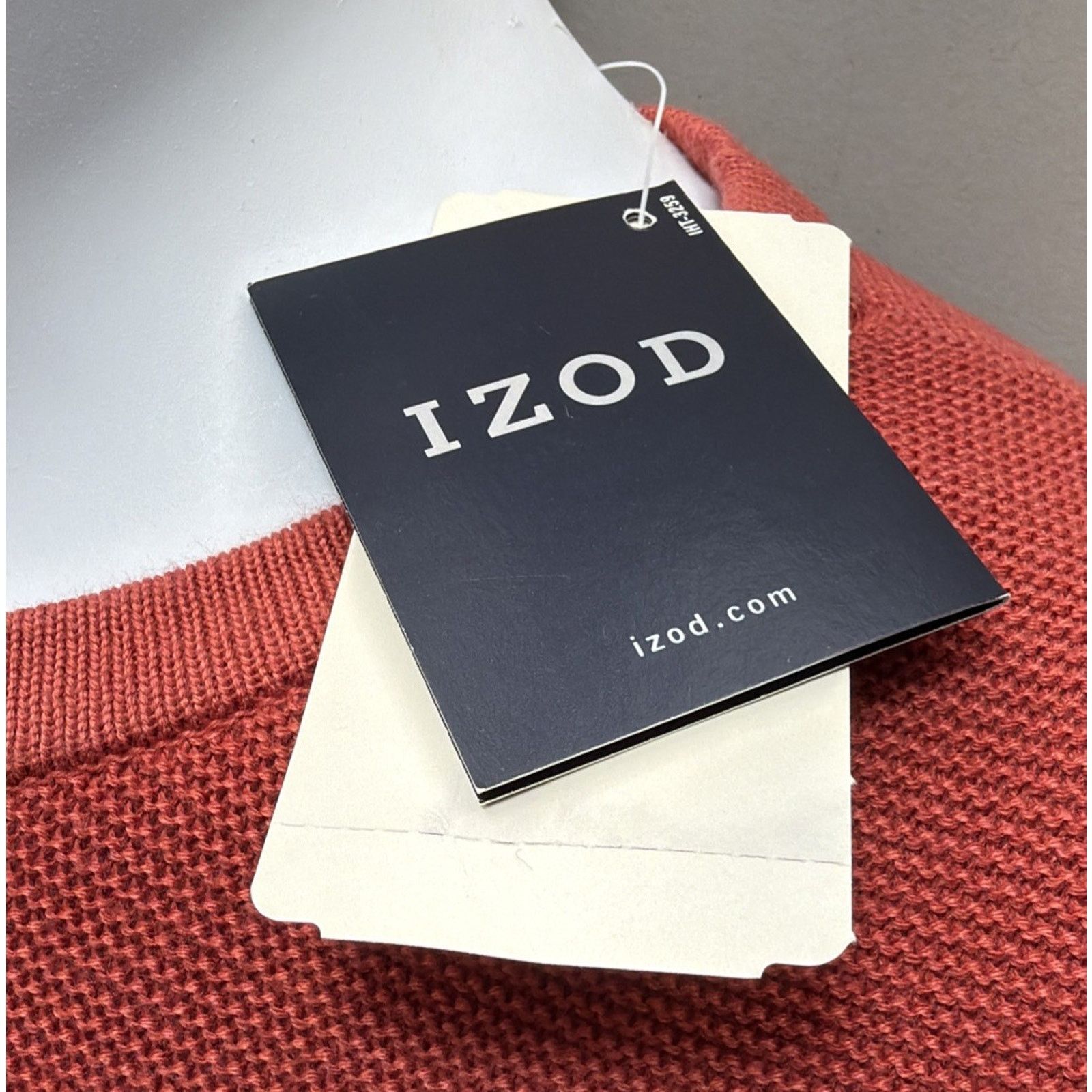 Izod NWT IZOD Men’s XL Coral Orange 100% Cotton Textured Knit Size US XL / EU 56 / 4 - 4 Thumbnail