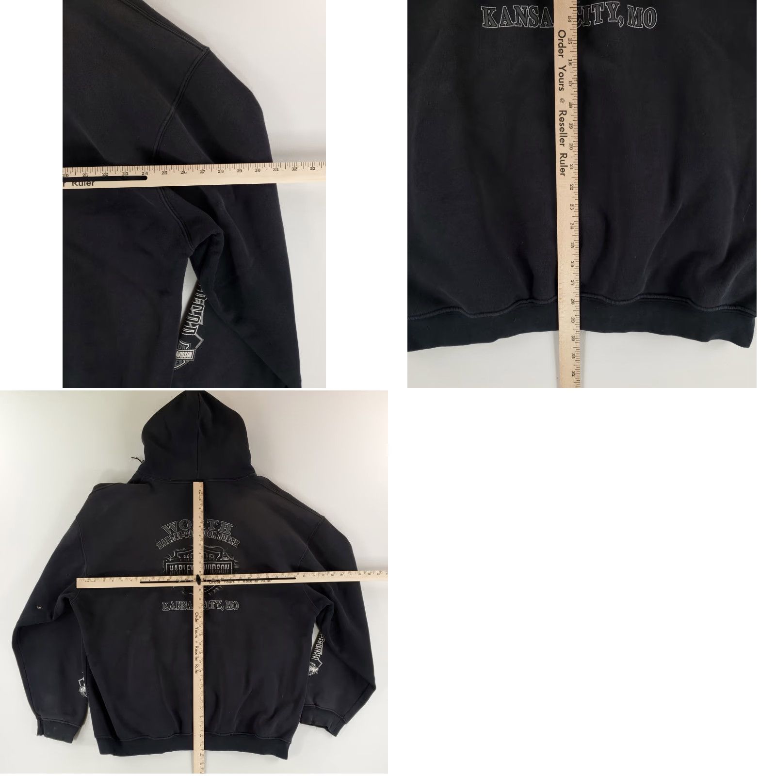 Harley Davidson Harley-Davidson VTG Y2K Hoodie Skull Kansas City Black Holoubek Mens 3XL Size US XXL / EU 58 / 5 - 8 Thumbnail