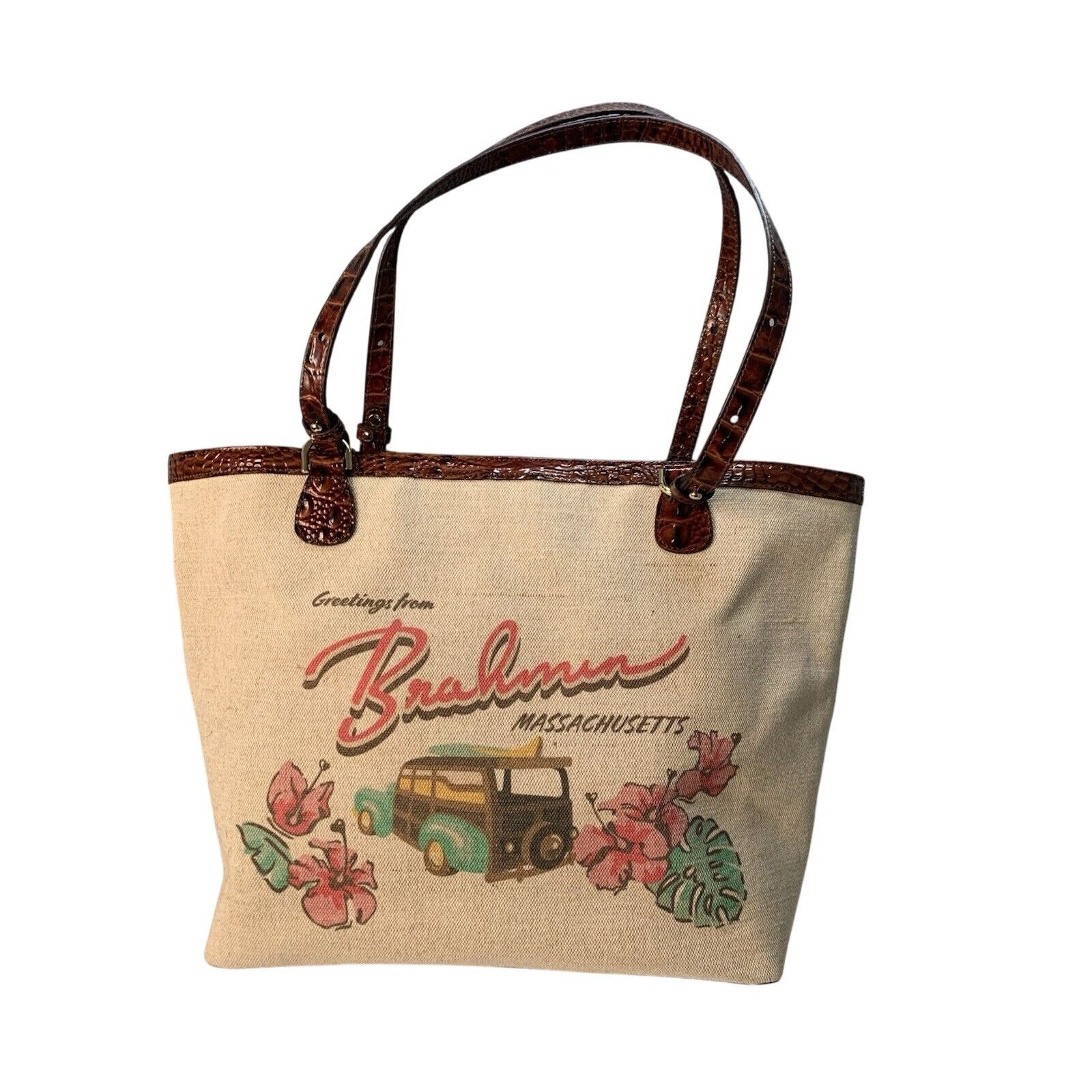 BRAHMIN Brahmin Brooke Pecan Pipa Greeting Massachusetts Tote Woody Size ONE SIZE - 10 Thumbnail