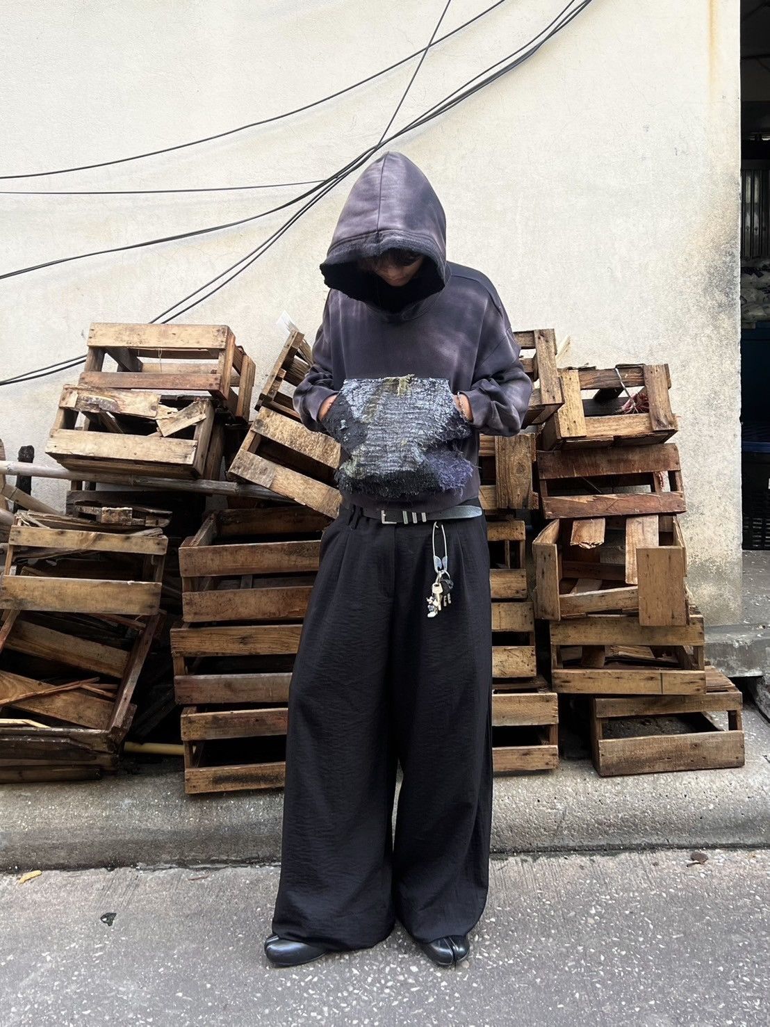 Other Thrashed Faded Vintage Sashiko Patchwork Hoodie Distressed Size US L / EU 52-54 / 3 - 9 Thumbnail