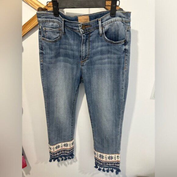 Other LIKE NEW- DRIFTWOOD COLETTE TASSEL HEM BOHO JEANS Size 29" - 4 Thumbnail