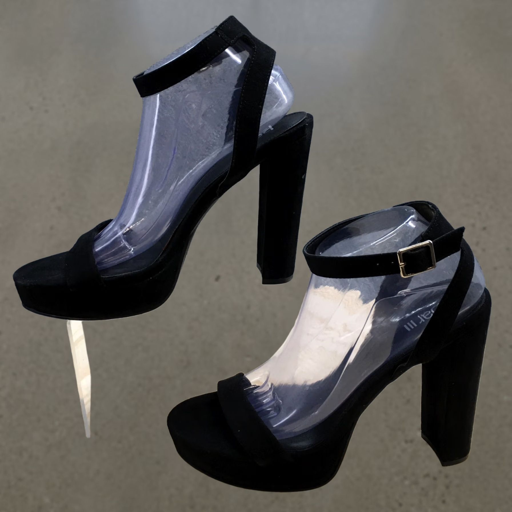Bar III Bar III Shoes Sandals Womens 9.5 M Ivy Platform Ankle Straps Black Open Toe NEW Size US 10 / IT 40 - 1 Thumbnail