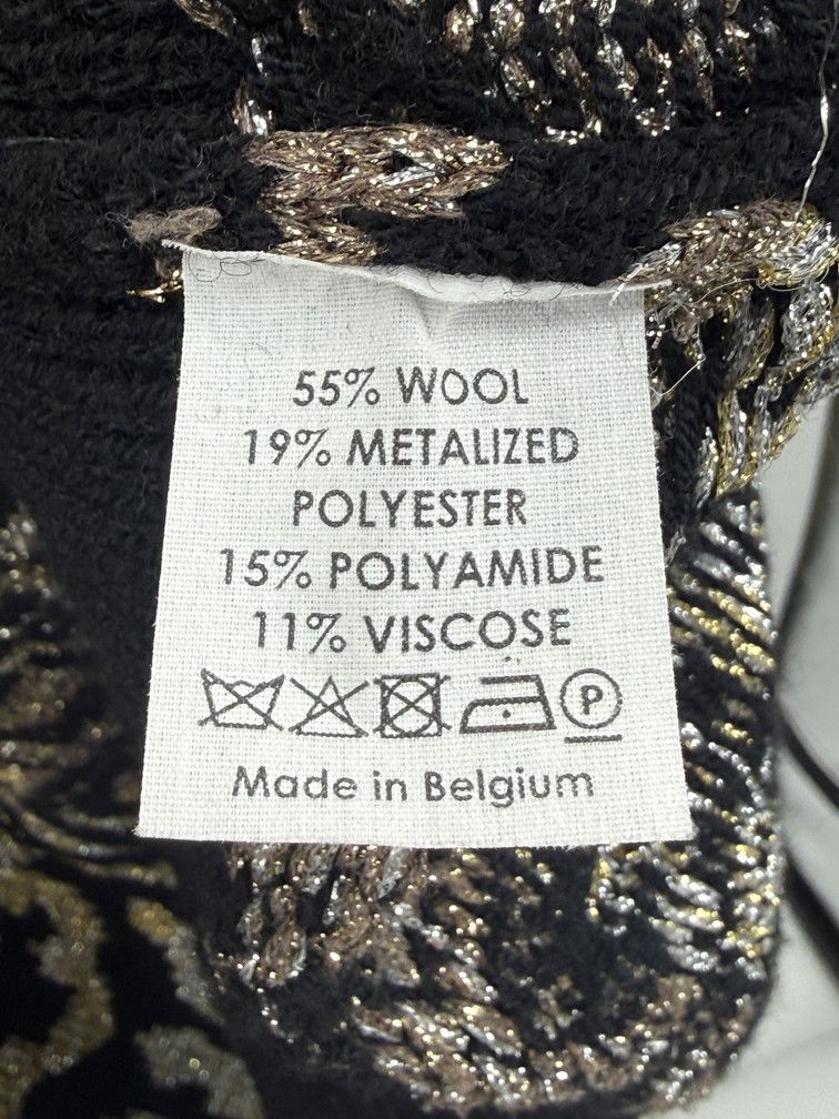 Dries Van Noten Metallized Glitter Intarsia Sweater Size US L / EU 52-54 / 3 - 4 Thumbnail