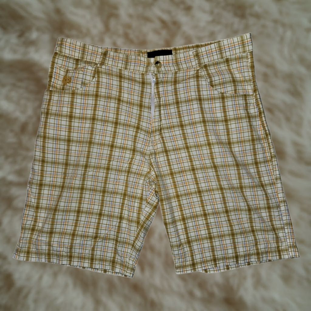 Phat Farm VINTAGE Phat Farm Shorts Men 40 White Brown Plaid Mid Rise Lightweight Embroidered Logo 90s Mens Shorts Size US 40 / EU 56 - 1 Thumbnail