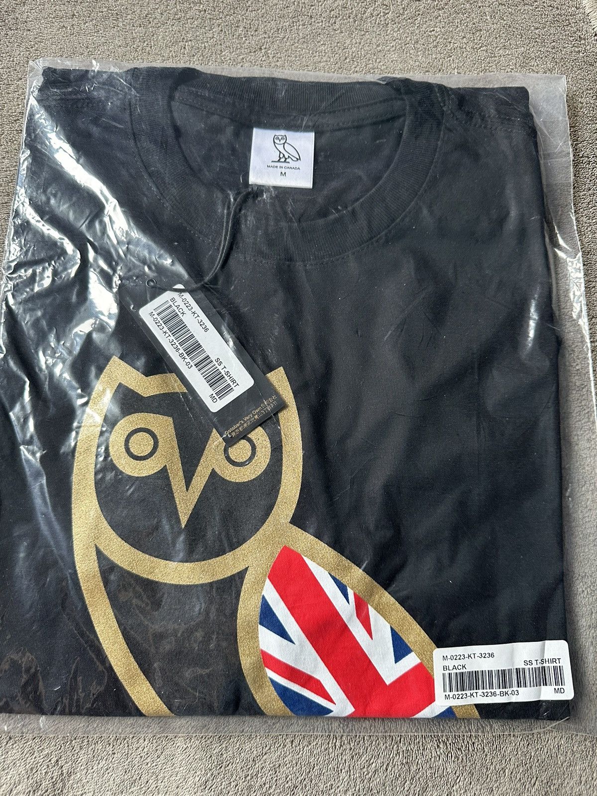 Drake × October's Very Own OVO UK BRITISH FLAG OG OWL T-SHIRT TEE BRAND NEW with tags Size US M / EU 48-50 / 2 - 1 Thumbnail