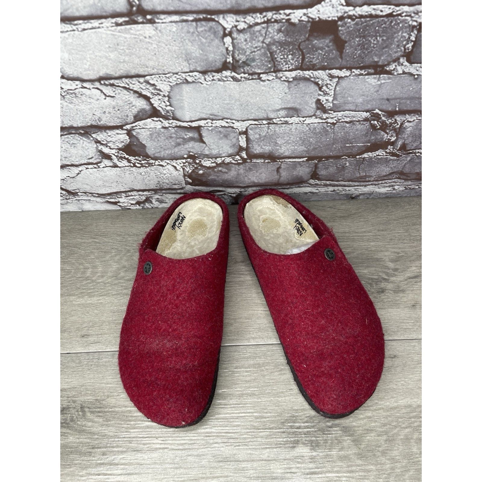 Birkenstock Birkenstock Zermatt Mule Slippers Red Wool Felt Shearling Wo Size US 8.5 / IT 38.5 - 2 Thumbnail