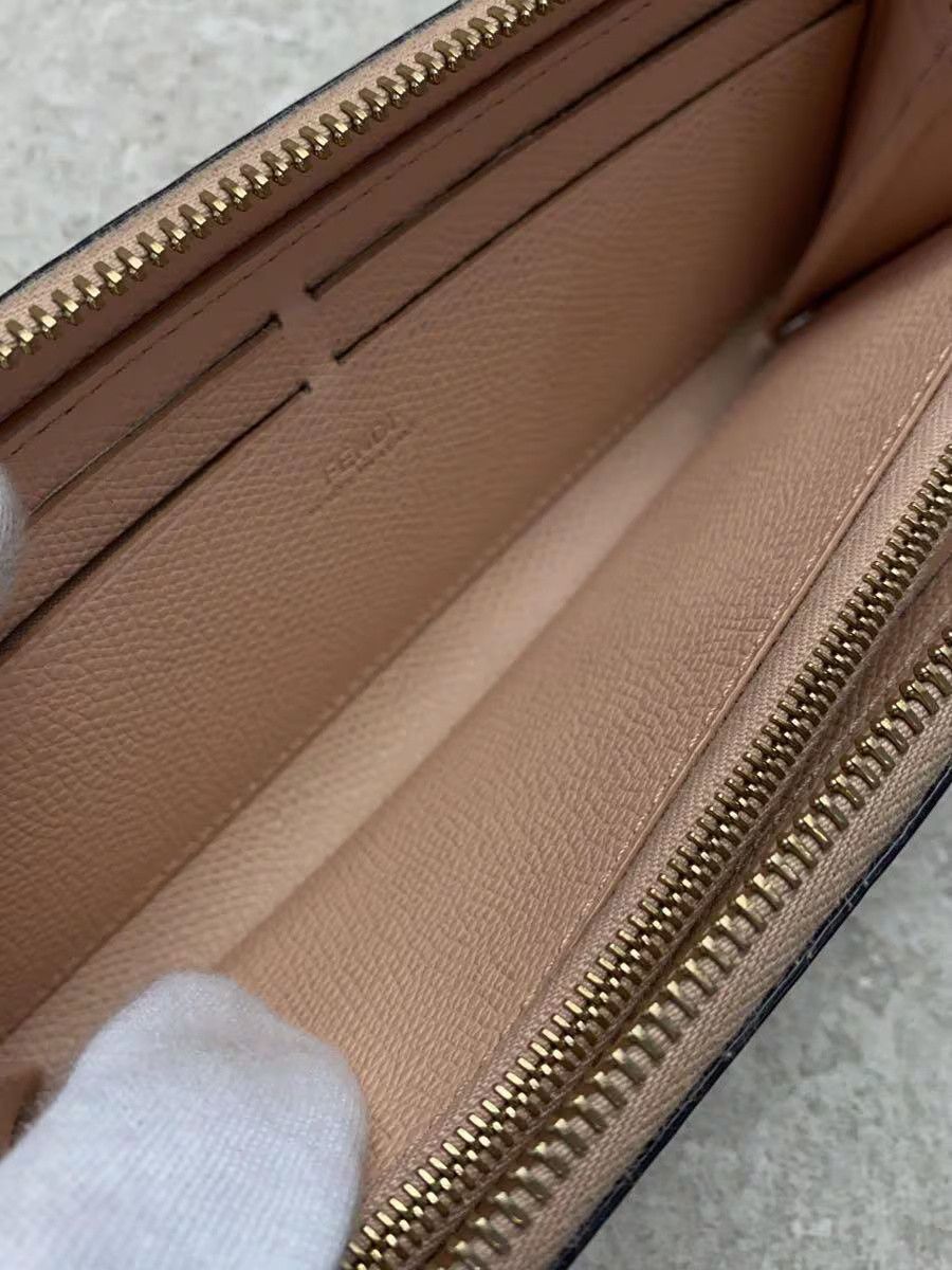 Fendi Fendi F Leather Long Wallet Pink Size ONE SIZE - 6 Thumbnail