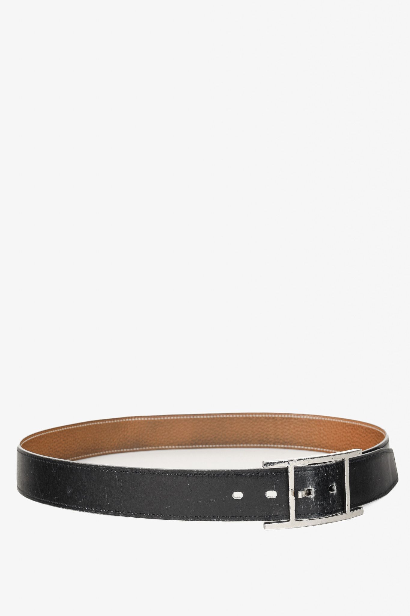 Hermes Hermes Quentin Black Brown Noir Gold Reversible Belt Size ONE SIZE - 1 Thumbnail