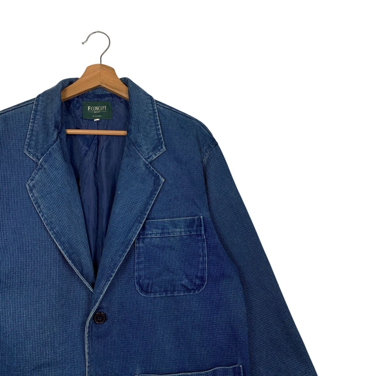 Vintage 90's F.CONCEPT Blue Indigo Blazer Casual Jacket #2741-C123 Size US M / EU 48-50 / 2 - 4 Thumbnail