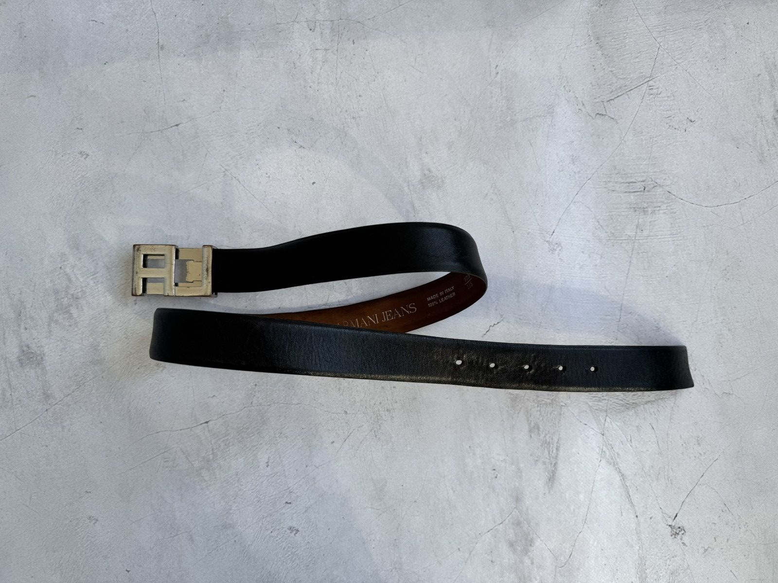 Armani Armani Jeans Leather Belt AJ Logo Size ONE SIZE - 2 Thumbnail