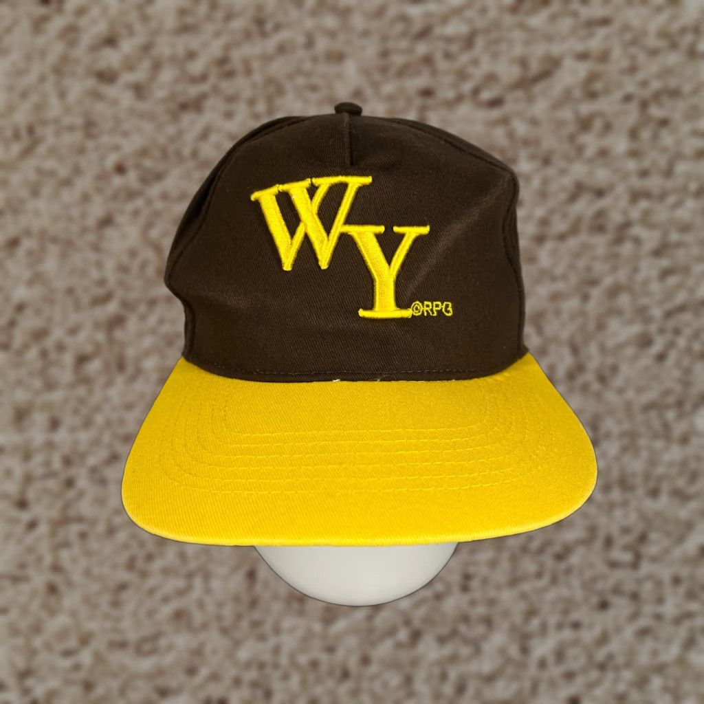 Vintage Wyoming Hat Cap Snap Back Adult One Size Brown Yellow RPG Souvenirs Cotton Blend Cap Mens State Hat Snapback Adjustable Twill Cotton Baseball Size ONE SIZE - 1 Thumbnail