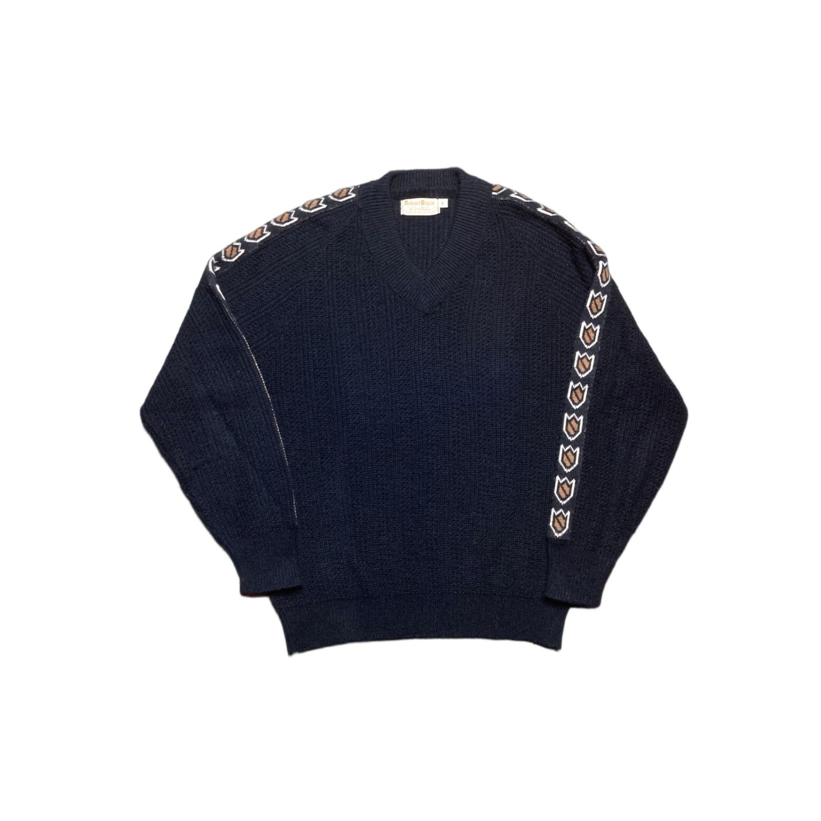 Vintage VINTAGE Robert Bruce Sweater Mens Knit V-Neck Acrylic Black Large 60s 70s Shaggy Pullover Size US L / EU 52-54 / 3 - 1 Thumbnail