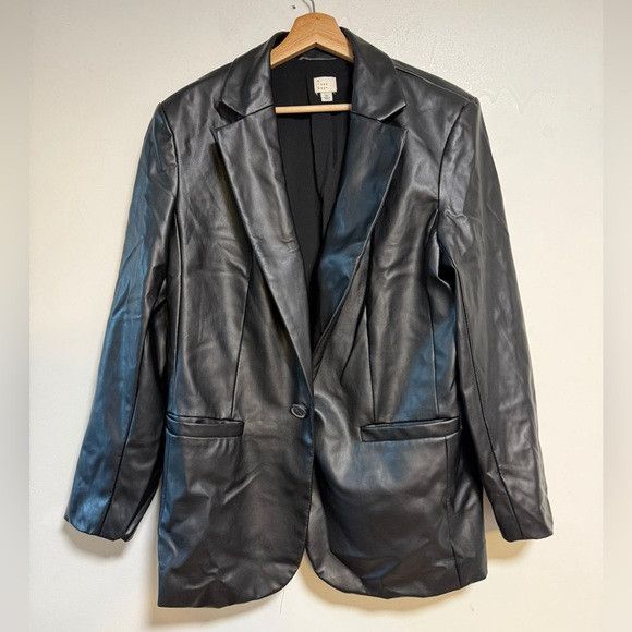 Other A New Day Black Faux Leather Blazer Women’s Size XL Size XL / US 12-14 / IT 48-50 - 2 Thumbnail