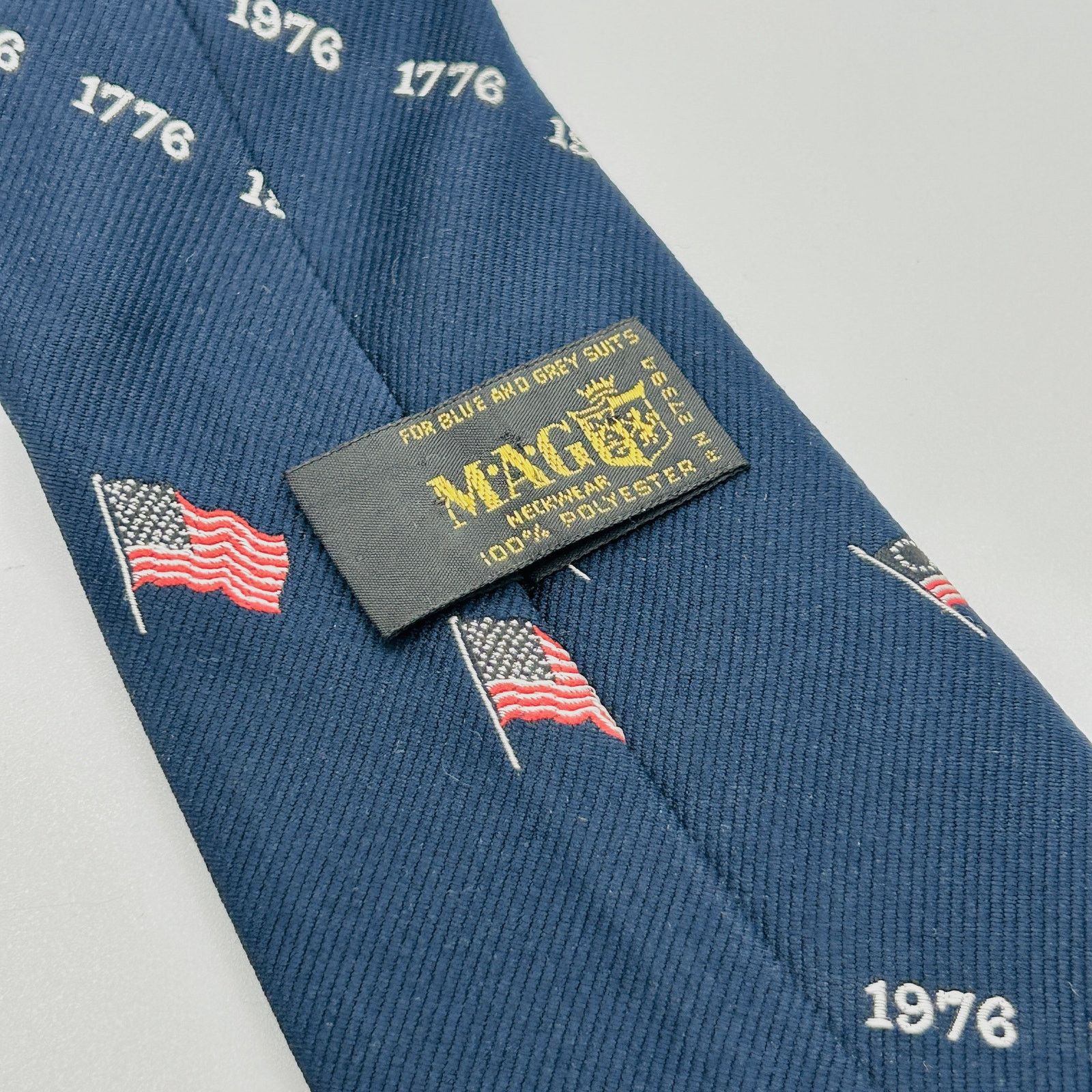 Vintage Vintage 70s Navy Blue Bicentennial 1776 1976 Necktie Size ONE SIZE - 7 Thumbnail