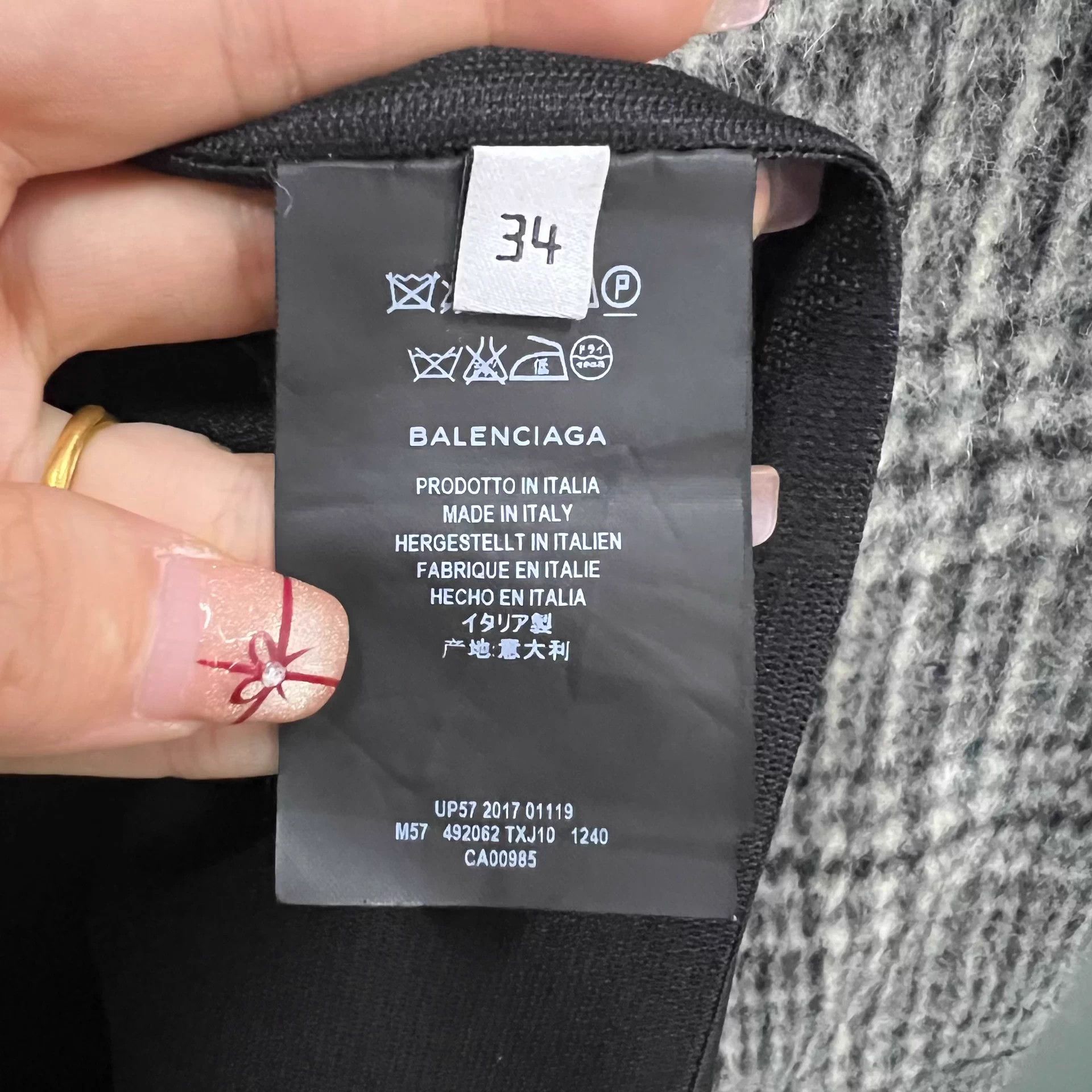 Balenciaga Balenciaga Black & White Houndstooth Overcoat Size 34 Size XXS / US 00 / IT 34 - 3 Thumbnail
