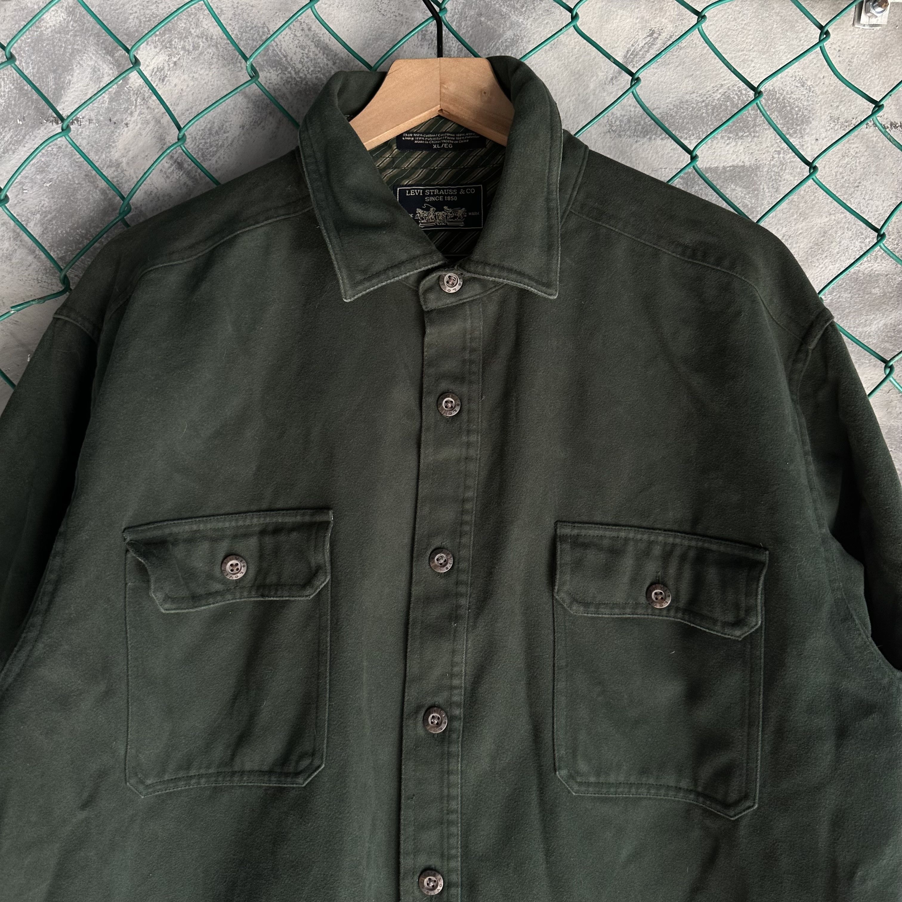Levi's Vintage Levis Heavy Lined Chamois Shirt Jacket Navy Mens XL Size US XL / EU 56 / 4 - 2 Thumbnail