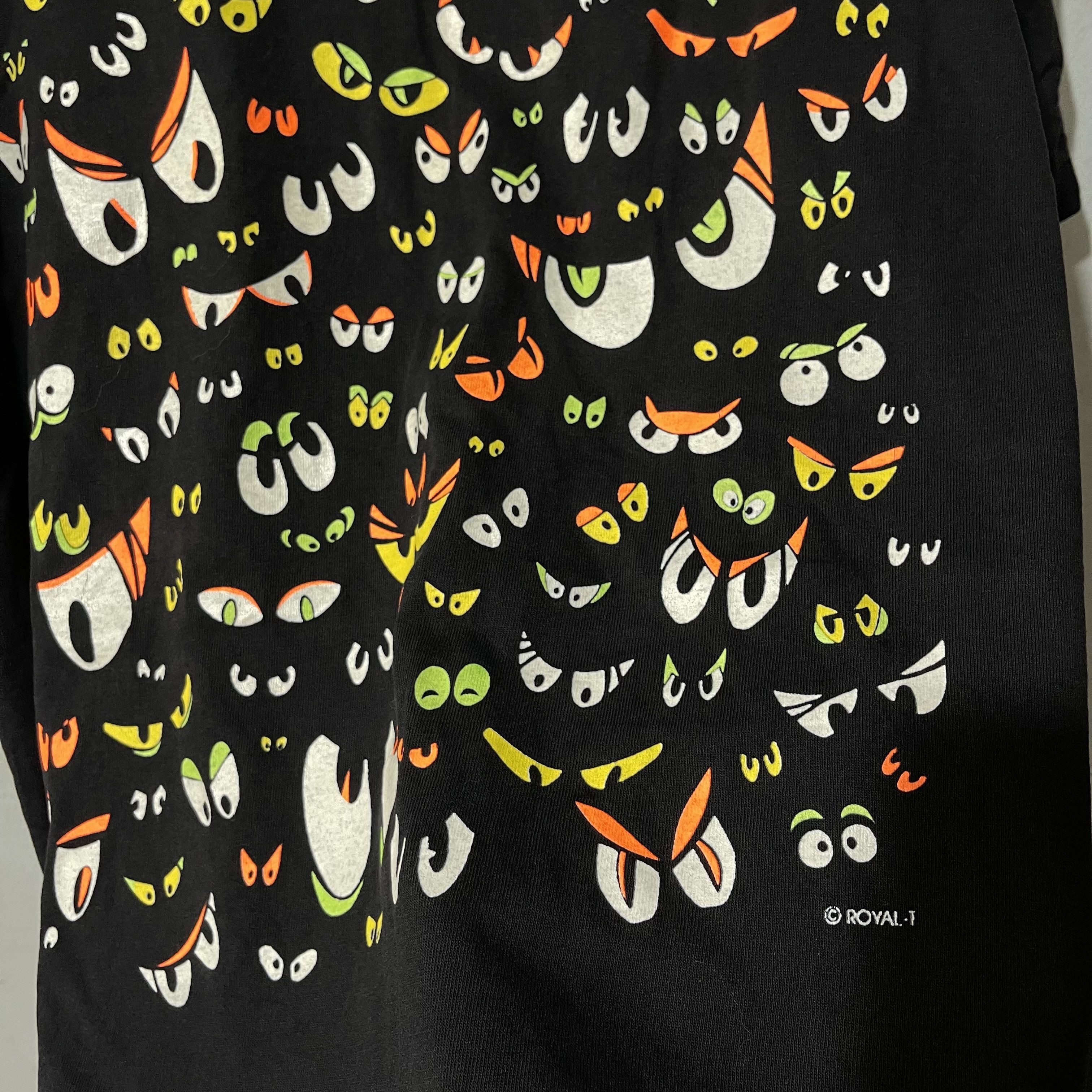 Vintage Vintage 90s Halloween Glow in The Dark Spooky Eyes Shirt Size US L / EU 52-54 / 3 - 3 Thumbnail