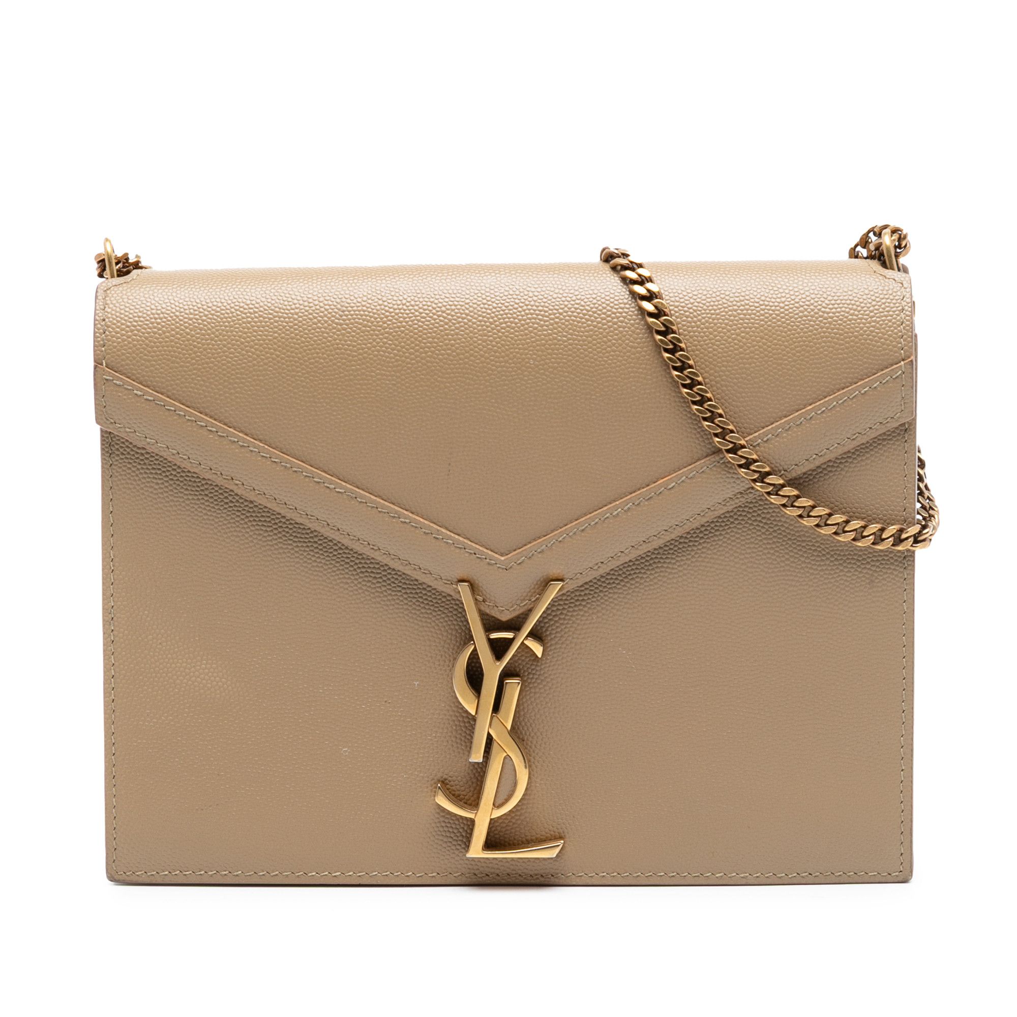 Yves Saint Laurent Grain De Poudre Monogram Cassandra Chain Wallet