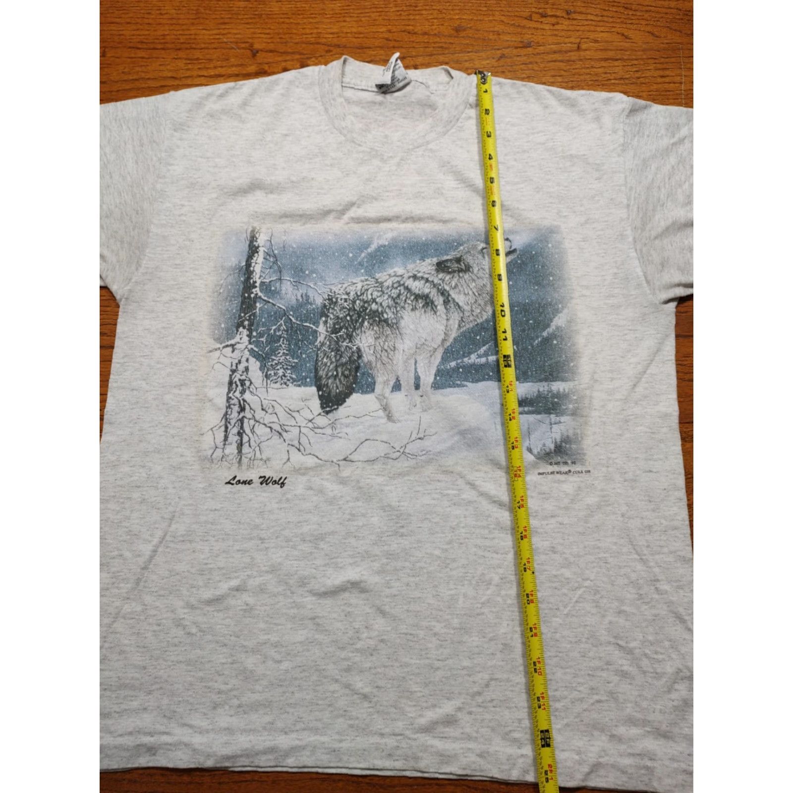 LONE WOLF VTG Cal Cru T-Shirt M Gray 50/50 Crew Neck Short Sleeve Graphic Print Wolf Logo USA 90s Winter Lone Wolf Mens Size US M / EU 48-50 / 2 - 8 Thumbnail