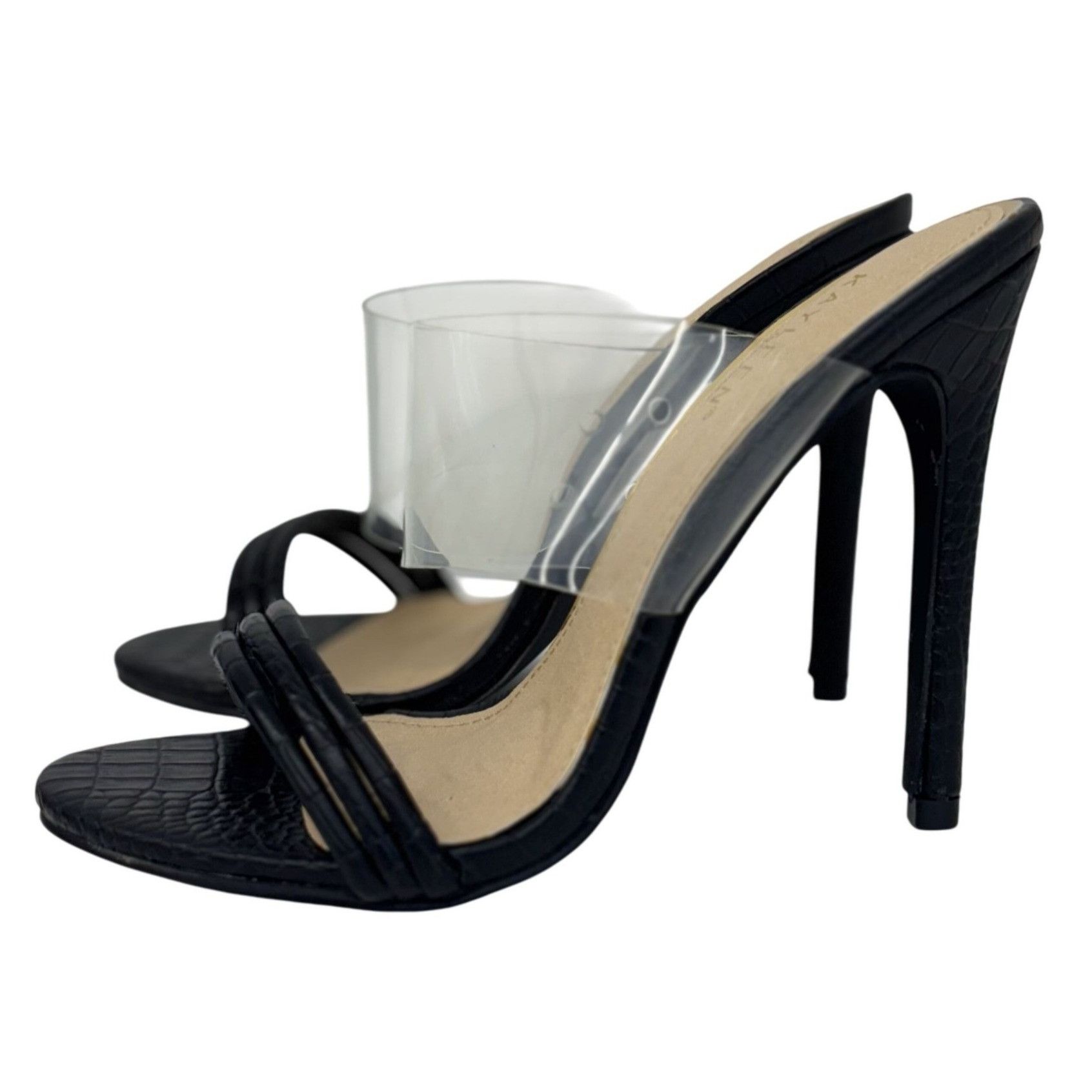 Other KAYLEEN / Berkley-16 / Black Croc-Embossed / Clear / Strap / Size US 8 / IT 38 - 4 Thumbnail