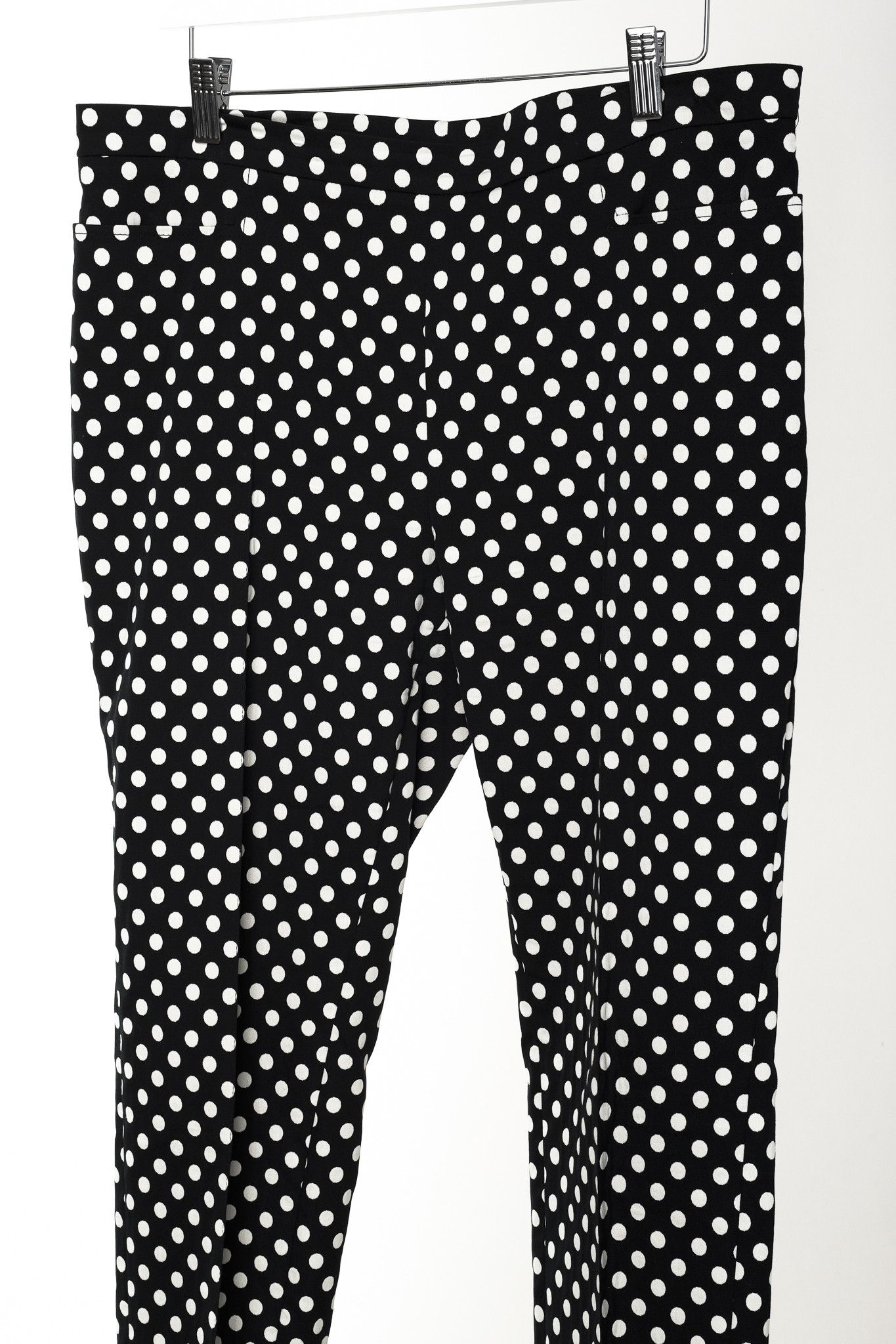 Akris Akris Punto Black & Cream Polka Dot Jacquard Pants Size 35" - 3 Thumbnail