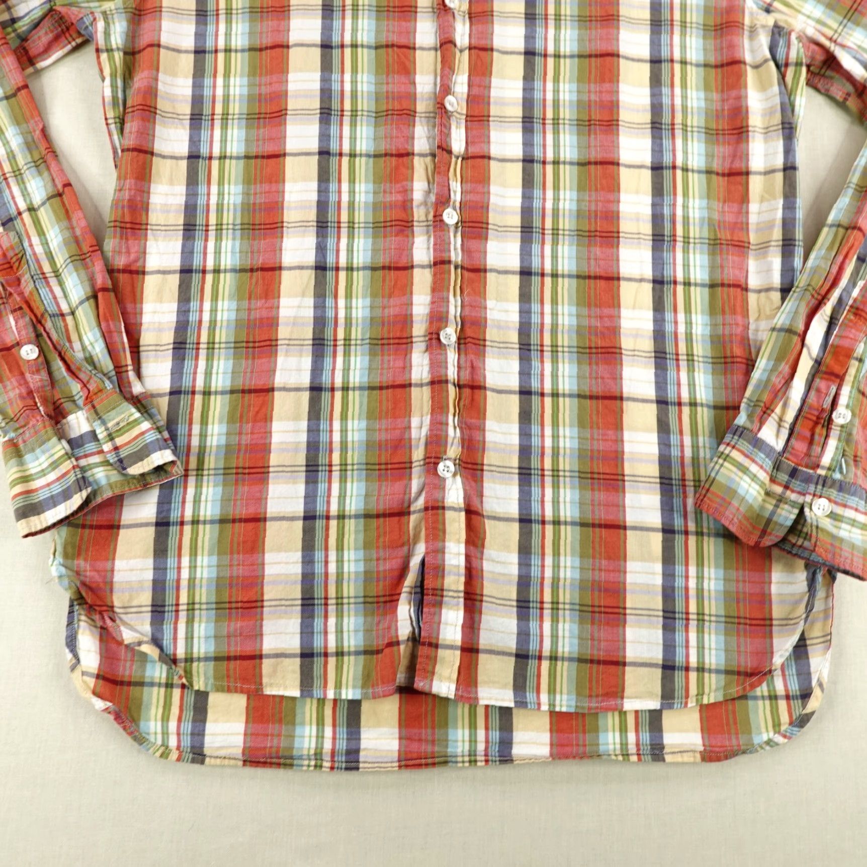 East Harbour Surplus VINTAGE East Harbour Surplus Men's Shirt XL Orange Plaid Button-Up Casual Formal Workwear Italy Size US XL / EU 56 / 4 - 3 Thumbnail